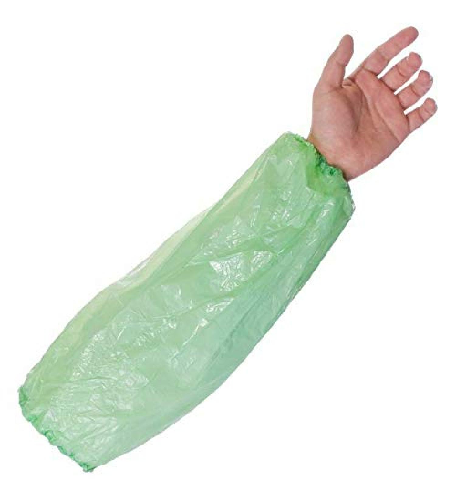100 x Disposable Sleeves Over-Sleeve Water-Resistant Arm Cover Sleeve Protector with Elasticated Wrist (Green)