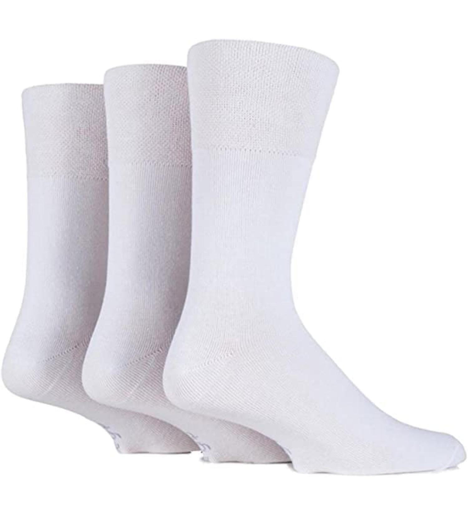 ZRWASKA Women's Diabetic Socks Oedema friendly Wide Honey Comb top soft cuff Ankle Non-Elastic for Swollen feet Legs Non-Binding Circulatory Sock 3 Pack Size 4-7 4-7 White (3 Pairs) - Buy Online on GoSupps.com