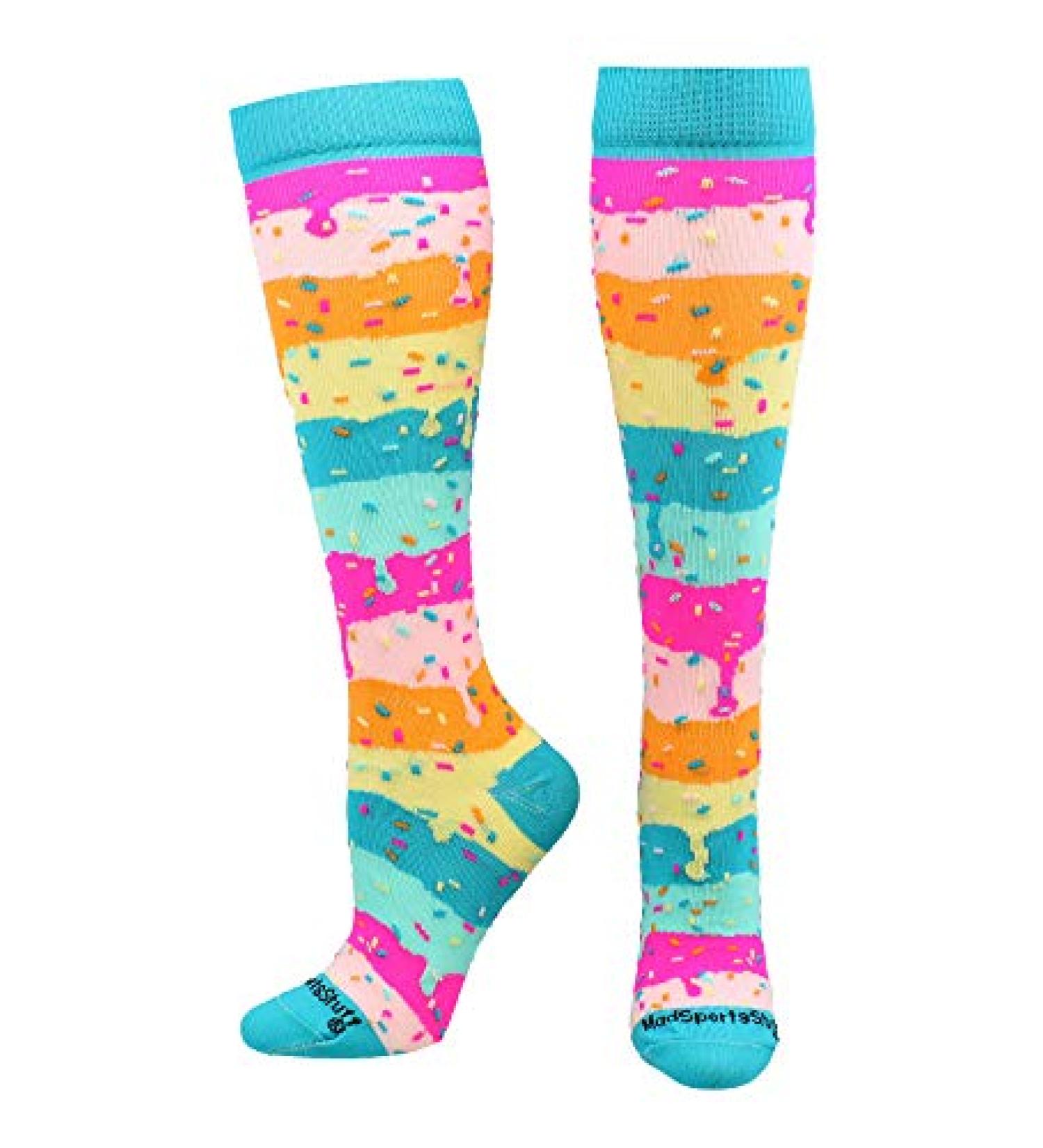 MadSportsStuff Rainbow Sprinkles Over the Calf Socks - Rainbow Small - Buy Online on GoSupps.com