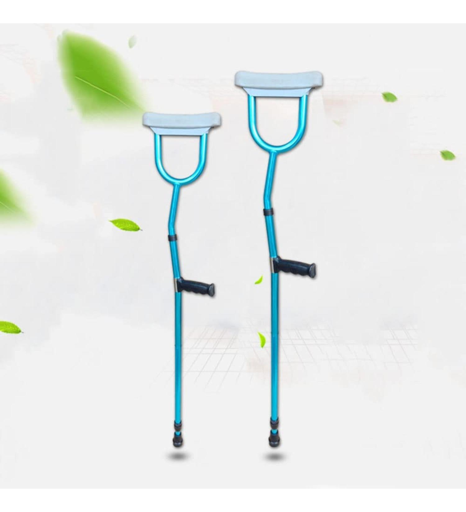 Aluminum Underarm Crutches Blue Lightweight Folding Crutch Walking Canes Height Adjustable for Elderly Handicapped and Disabled Decorate Lucky Star Double branch - Buy Online on GoSupps.com