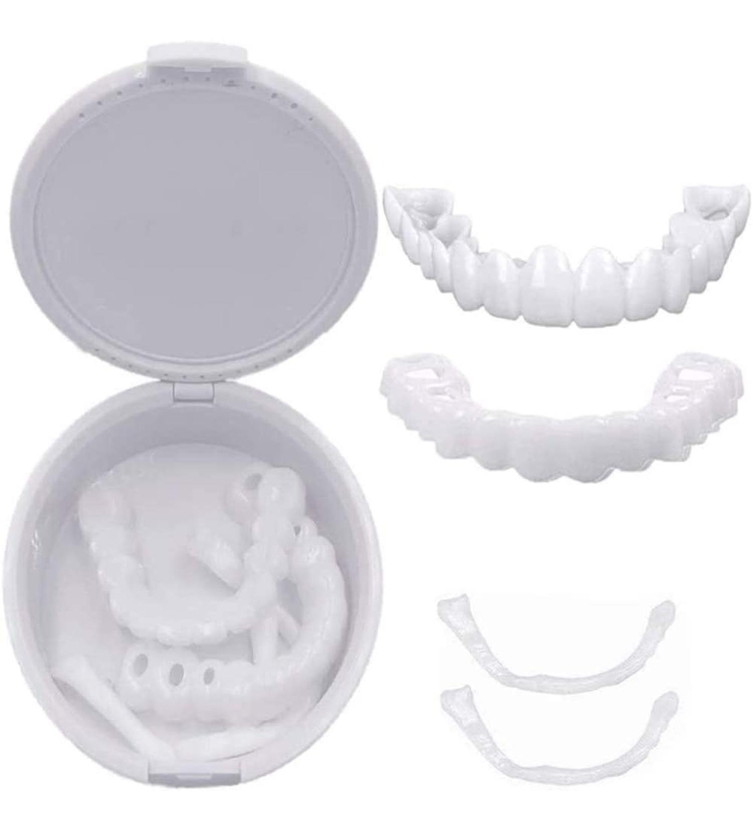 Frenzify 2 Sets Fake Teeth Veneers - Comfortable Whitening Dental Covers for Adults | Upper & Lower Smile Enhancement - Buy Online on GoSupps.com