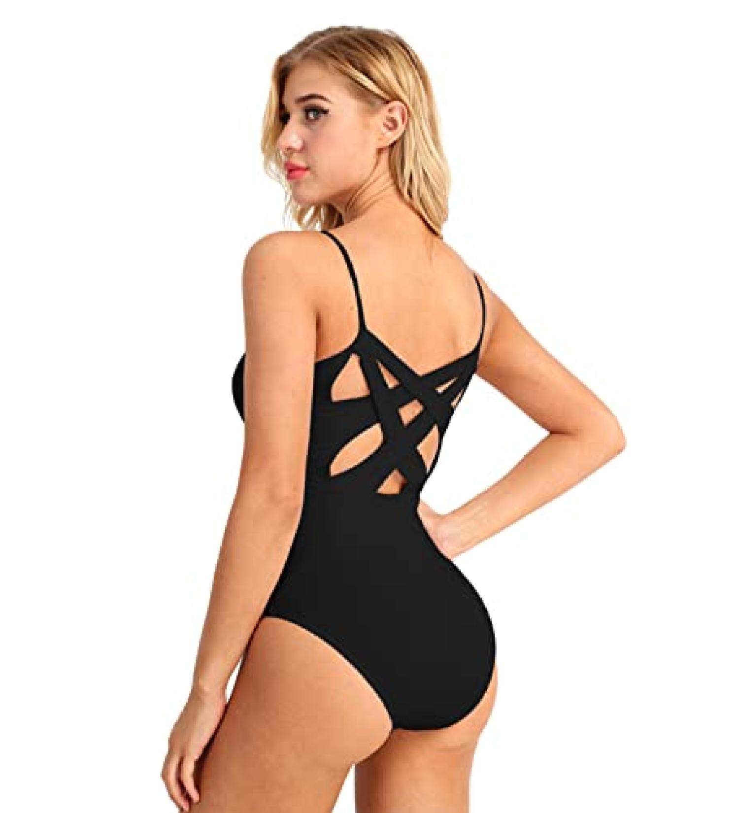 Winying Women's Criss Cross Back Ballet Leotard with Built-In Shelf Bra - Black, Small | Dancewear & Gymnastics Bodysuit - Buy Online on GoSupps.com