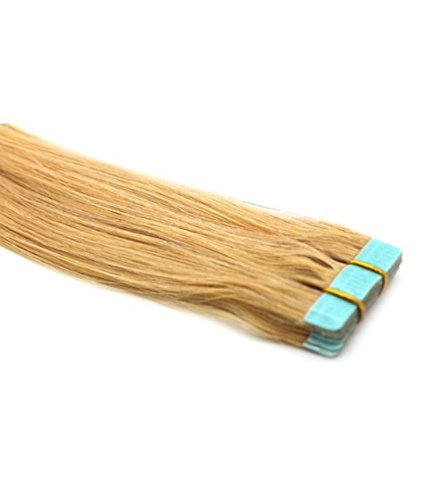 Tape In/On 100% Human Hair Remy Hair Extensions Hair Extension 2.5g / Weft (50cm - 10 Wefts - #24 Golden Blonde)