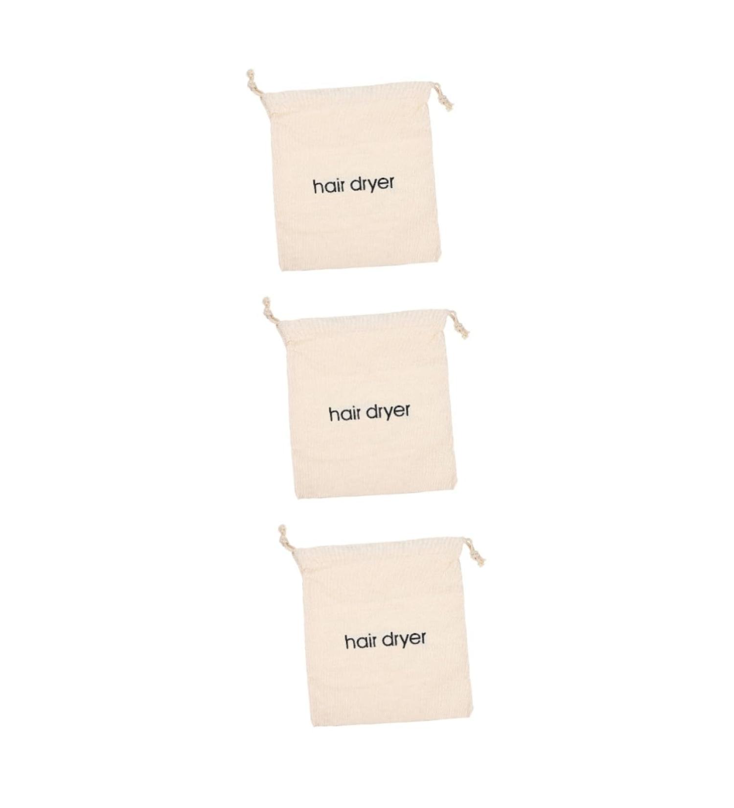 BIUDECO 3pcs Hair Dryer Storage Bag Travel Hair Dryer Bag Hair Steamer Hair Accessory Bag Drher Beige Fabric - Buy Online on GoSupps.com