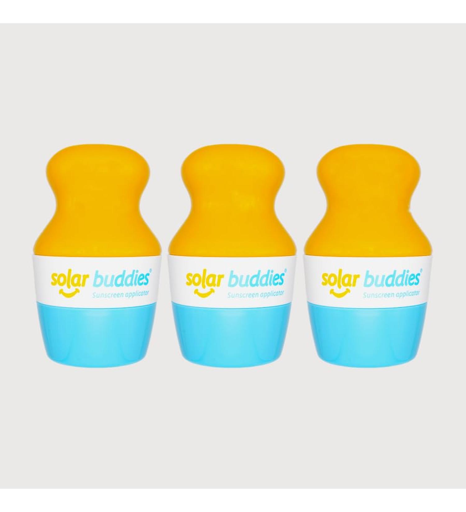 Solar Buddies Sunscreen Applicator - BPA-Free Blue Pack of 3 | Refillable Roll-On Sponge for Kids Adults & Families | Perfect Travel Size 3.4fl oz - Buy Online on GoSupps.com