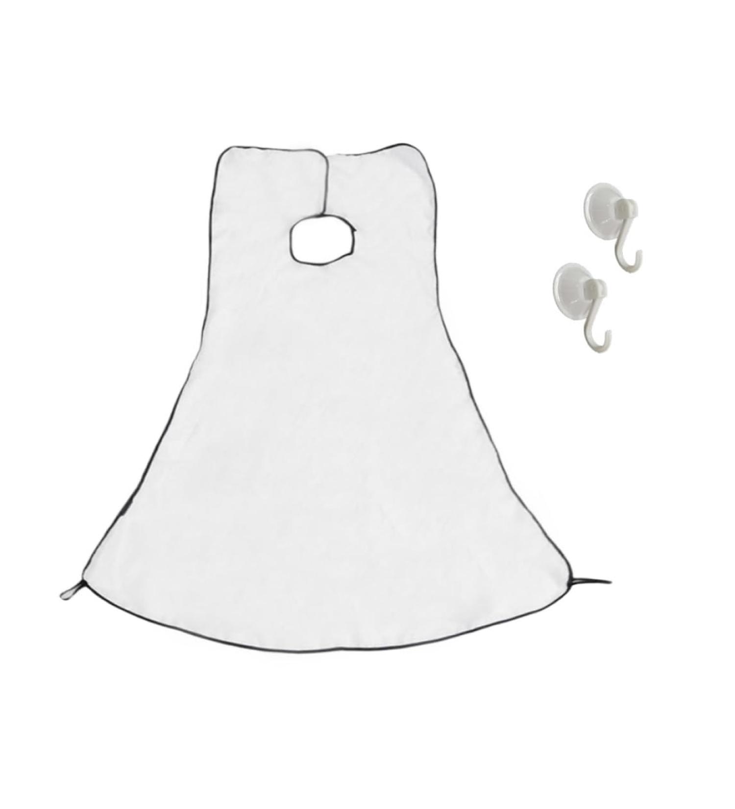 Beard Catcher Beard Trimming Apron | Mess-Free Beard Styling Bib for Men - White - Buy Online on GoSupps.com