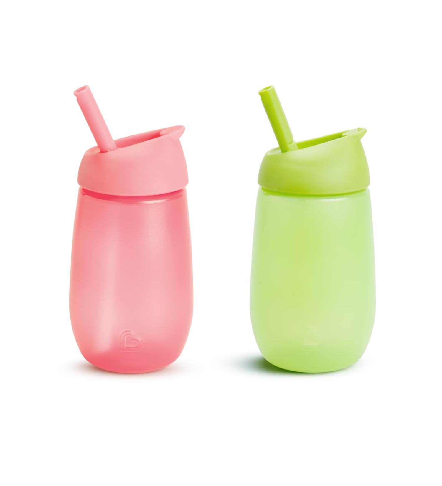 Munchkin Drinking Cup for Babies & Toddlers - BPA-Free Leak-Proof Dishwasher Safe 296ml 2 Set (Green/Pink) - Perfect for Easy Hydration! - Buy Online on GoSupps.com