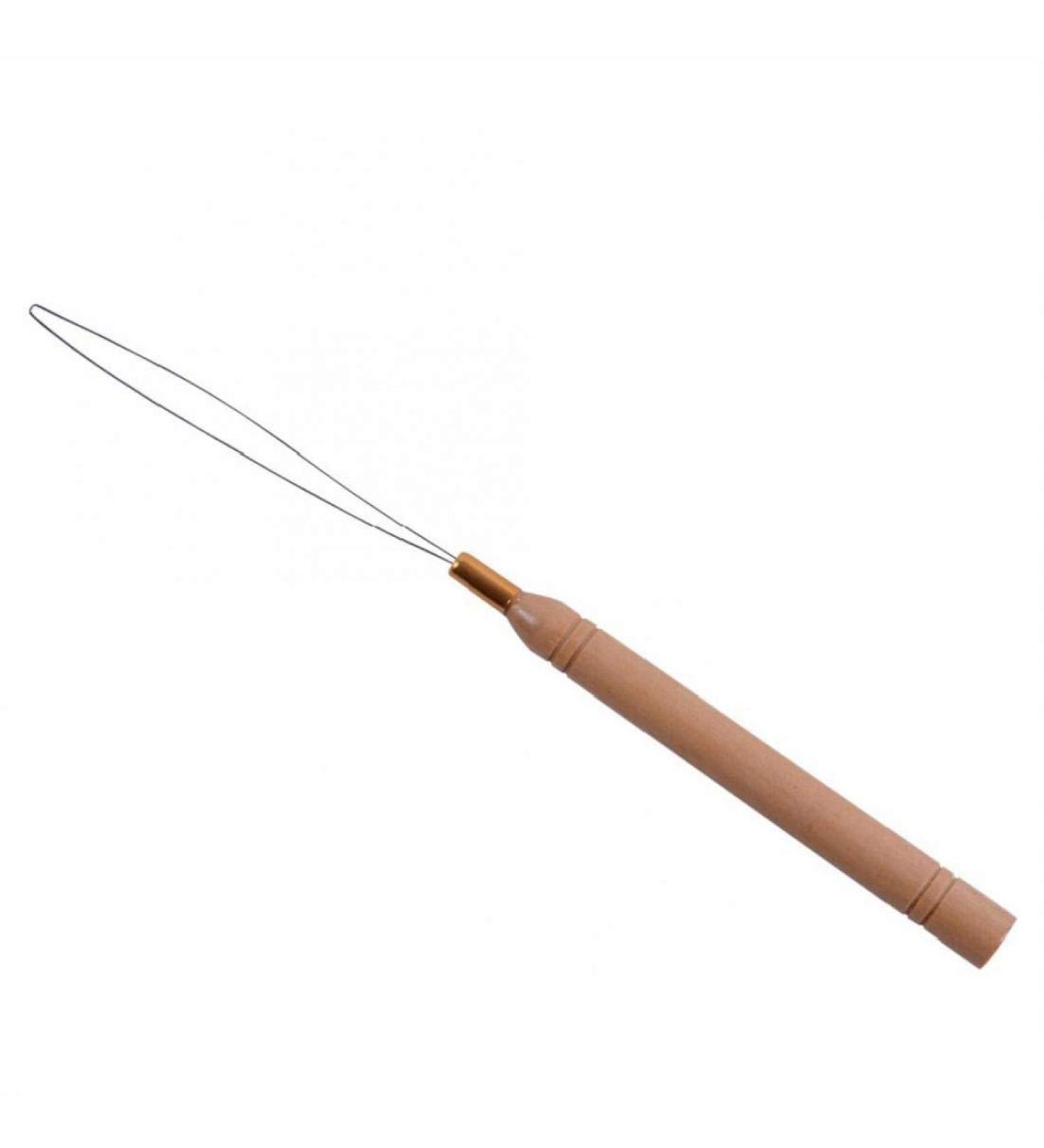 Wooden Hair Extensions Loop Needle Threader - Wire Pull Hook Tool for Wig Extensions | Best Kit for Women - Buy Online on GoSupps.com