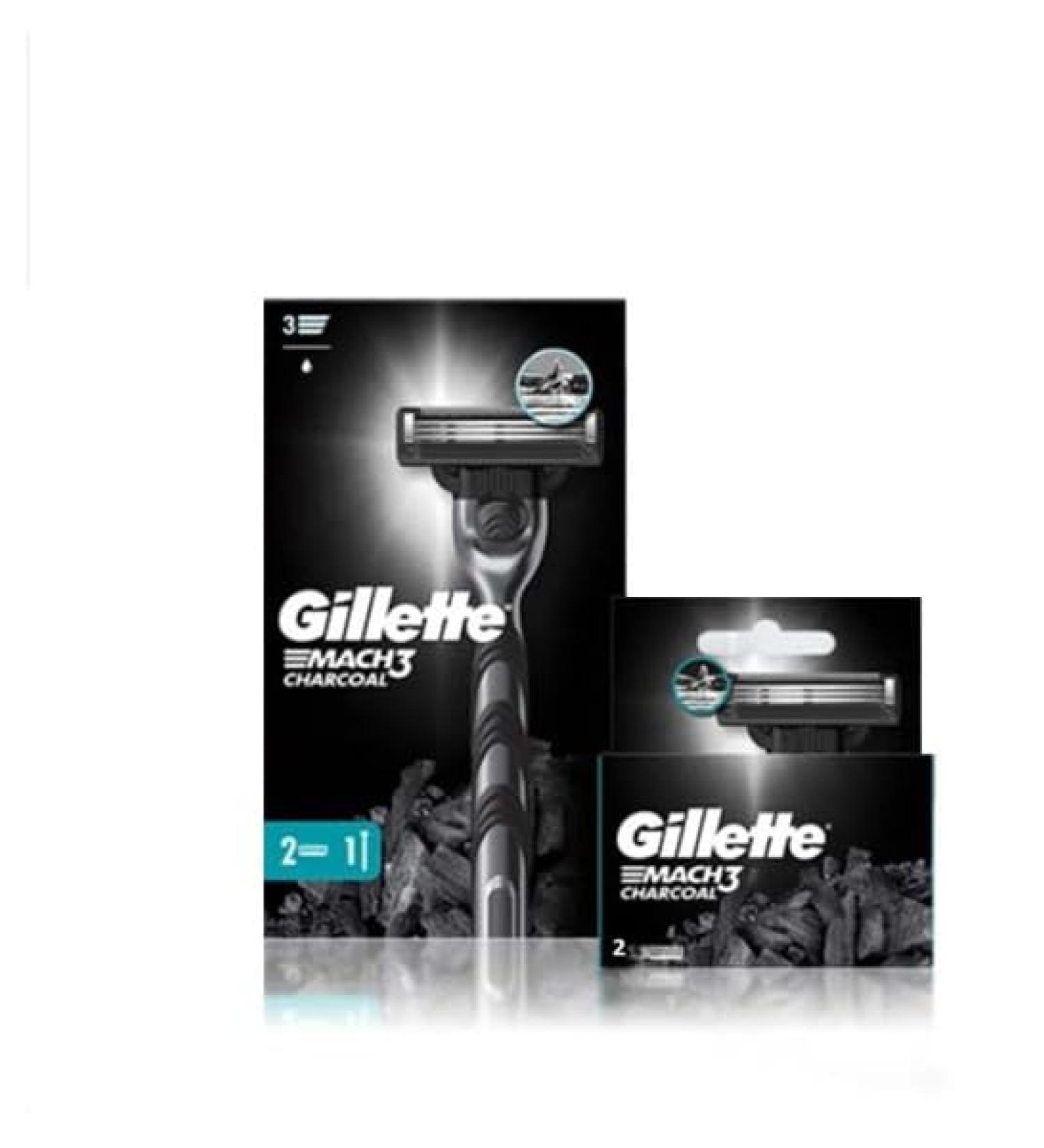 Buy Mach3 Charcoal Razor for Men - 1 Handle + 4 Blade Refill | International Shipping Available - Buy Online on GoSupps.com