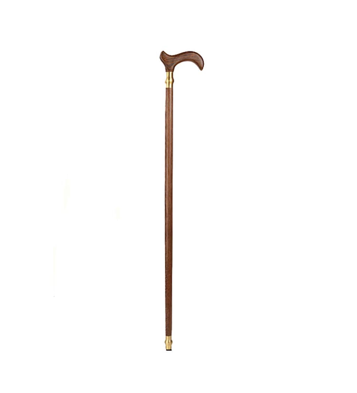 Cane Elderly Crutches Solid Wood Walking Stick Walker T Handle Inlaid Copper Ring Length 88 cm According to Height Truncated by Yourself Interesting - Buy Online on GoSupps.com