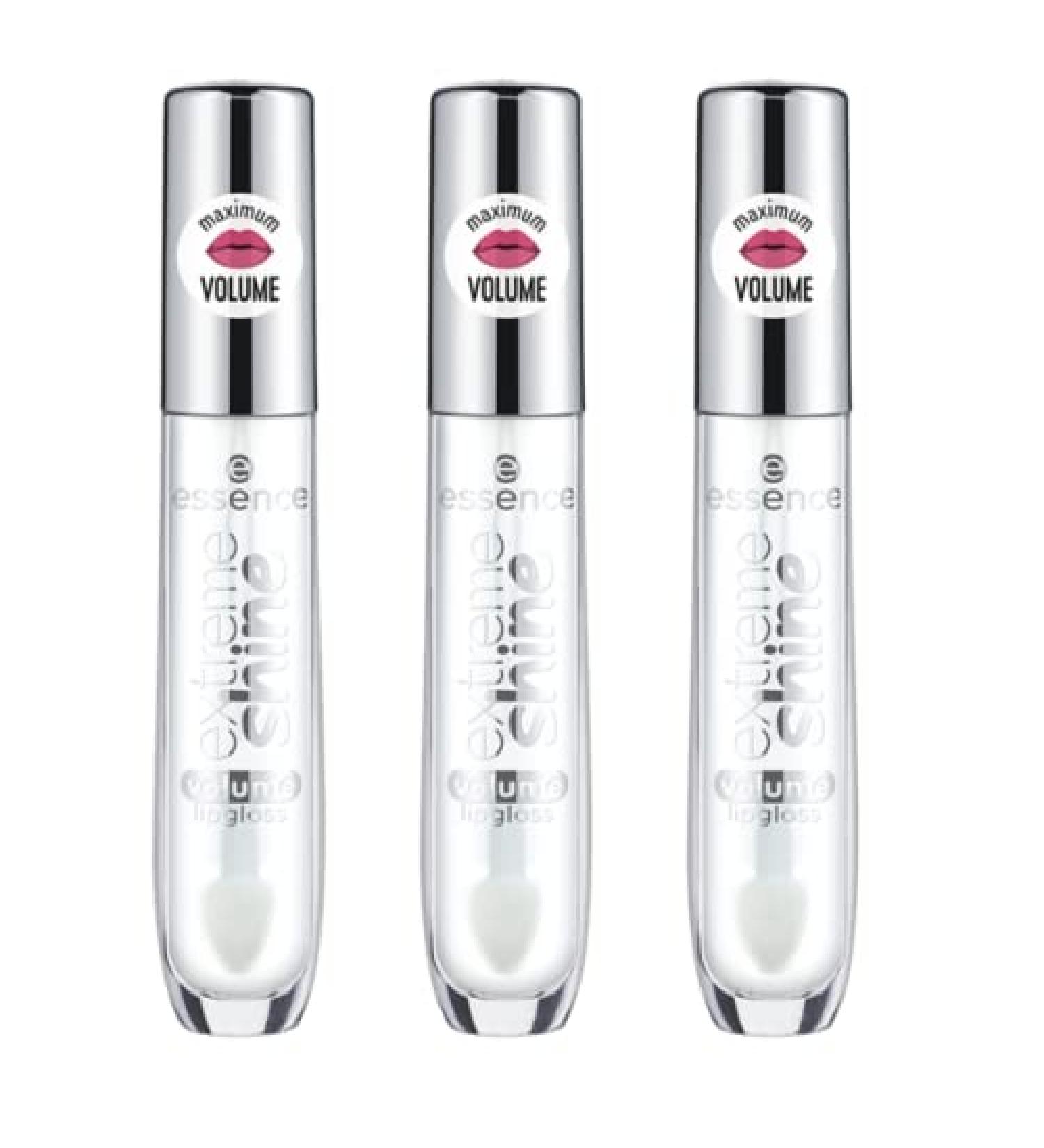 essence Extreme Shine Volume Lipgloss Crystal Clear 3-Pack - High-Shine Volumizing & Nourishing Formula | Vegan & Cruelty Free | Gluten, Silicone, Parabens, Preservatives, Oil Free - Buy Online on GoSupps.com