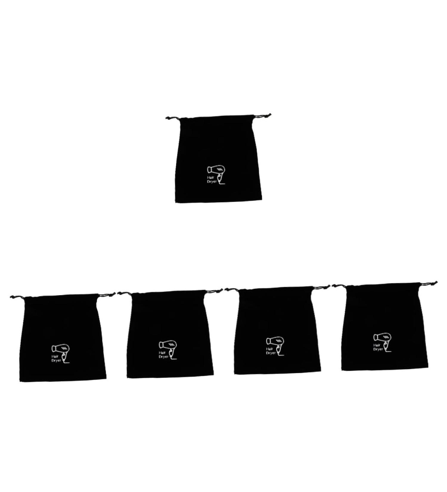 Baluue 5pcs Flannel Hair Dryer Bag Travel Drawstring Bag Hair Tools Travel Bag Hair Dryer Bag for Travel Bag for Hair Dryer Hair Dryer Organizer Flat Ironing Travel Bag Travel Makeup Bag 26.00X23.00X0.50CMx5pcs Blackx5pcs - Buy Online on GoSupps.com