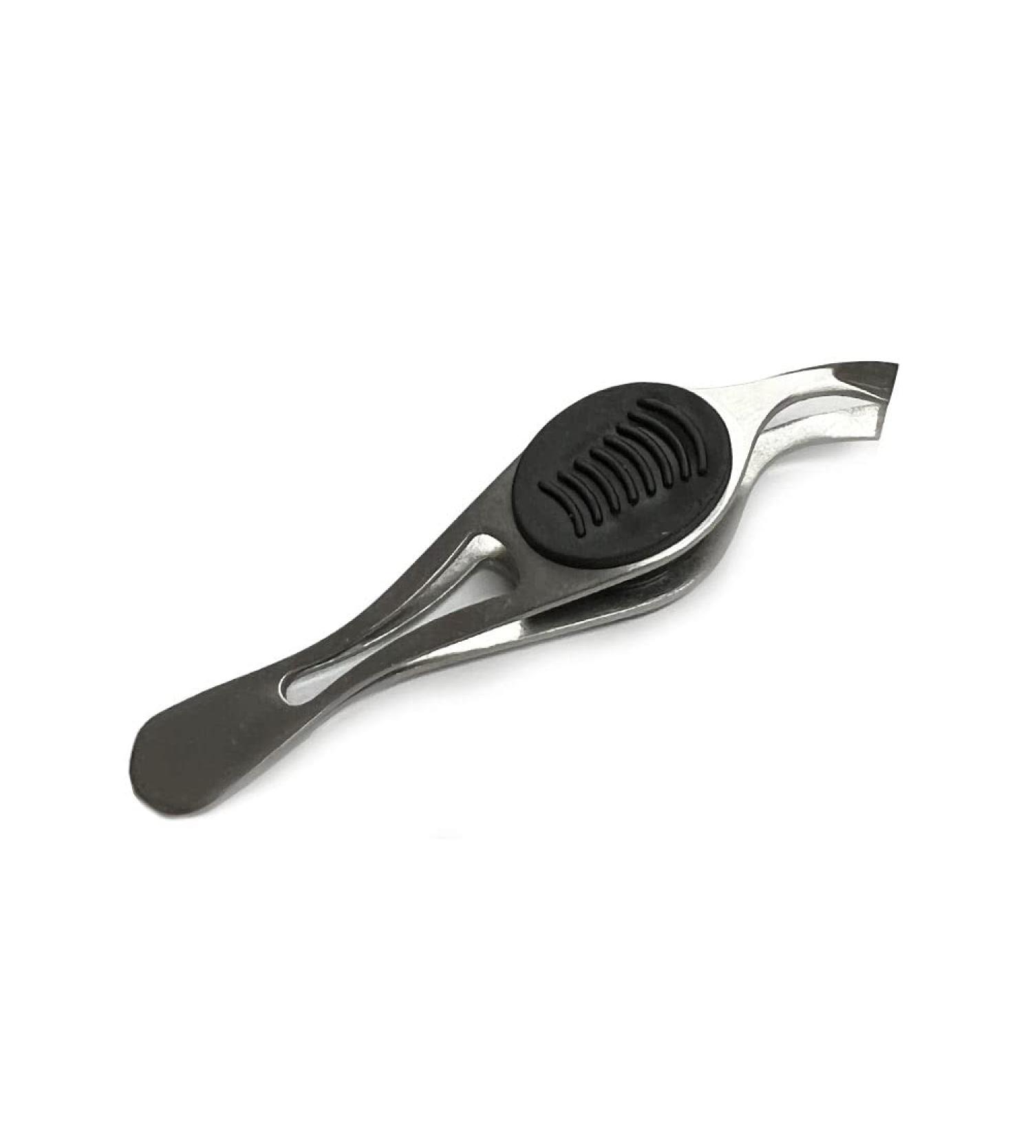 Slant Tip Angled Tweezers - Stainless Steel Precision Eyebrow Tool with Wide Grip - Buy Online on GoSupps.com