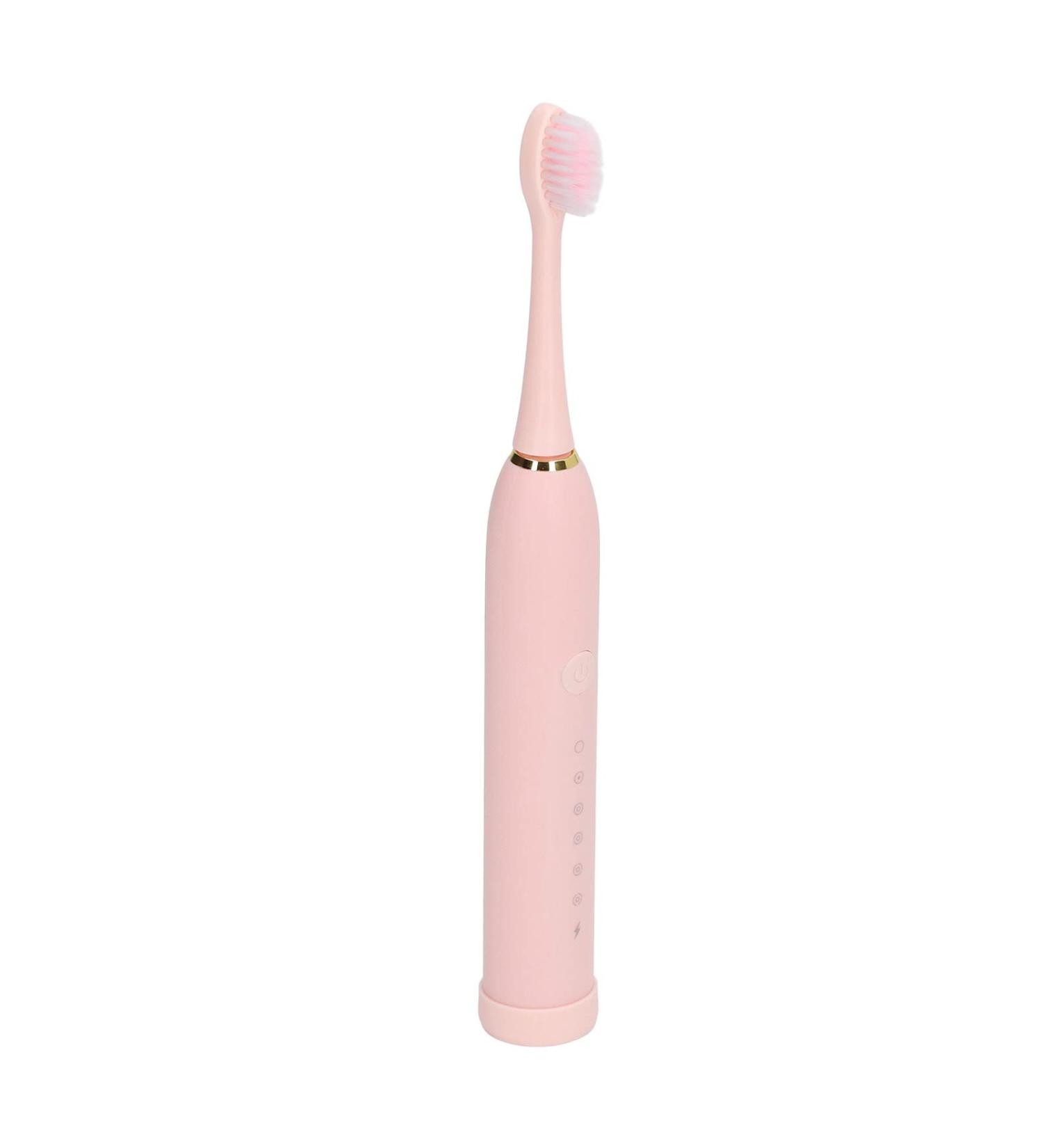 HaofyGrz03HME2-11 Refradable Electric Toothbrush - Deep Cleaning Soft Bristles IPX7 Waterproof 6 Modes for Adults - Pink - Buy Online on GoSupps.com