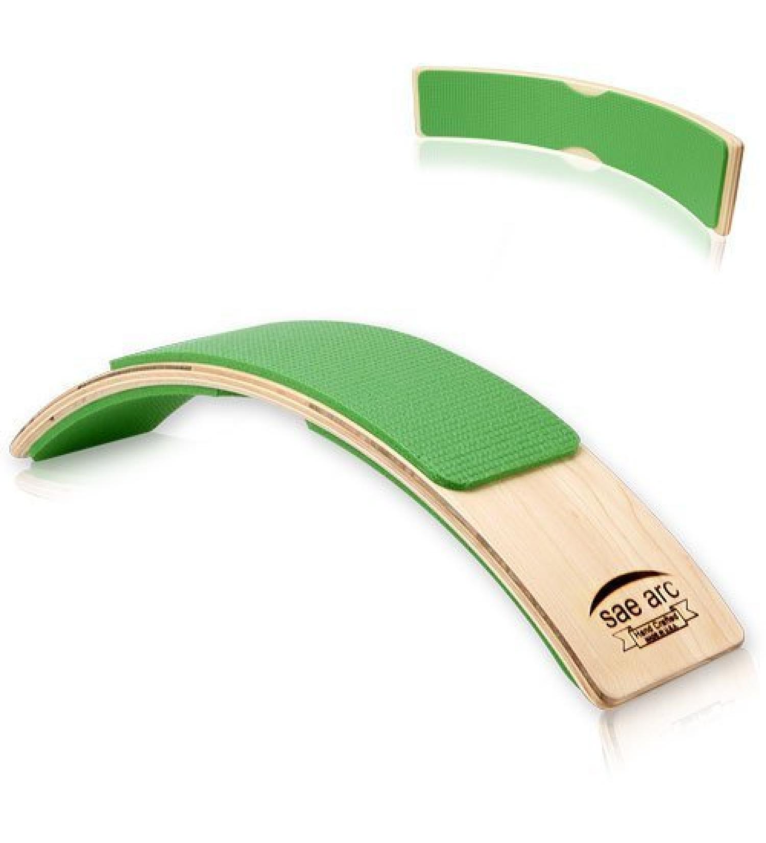 Spine Stretching Lumbar Support - Wooden Back Flex & Posture Alignment Device (Green)