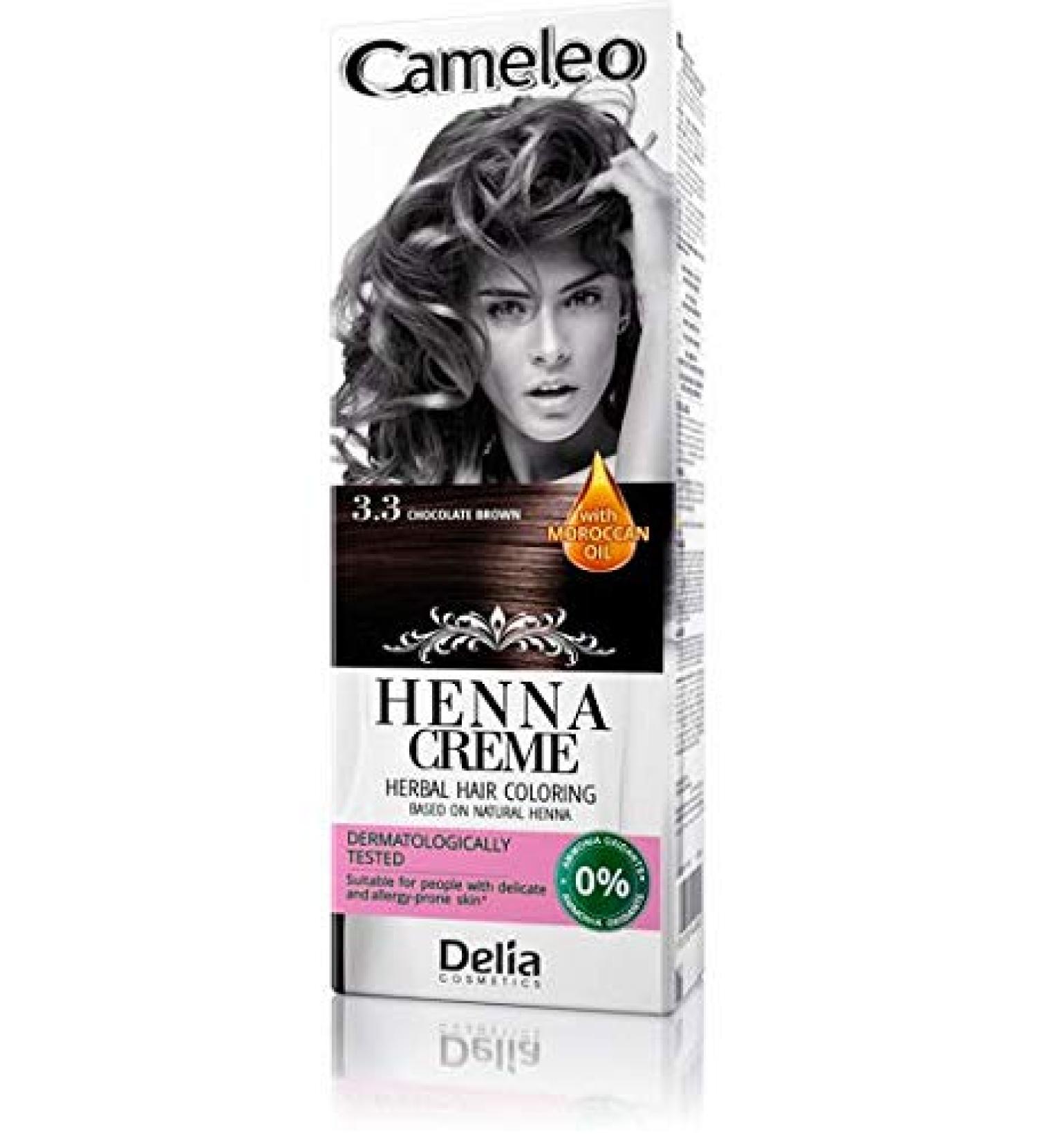 Cameleo Herbal Henna Coloring Cream Chocolate Brown 75g Natural Henna Extract with Argan Oil - Buy Online on GoSupps.com