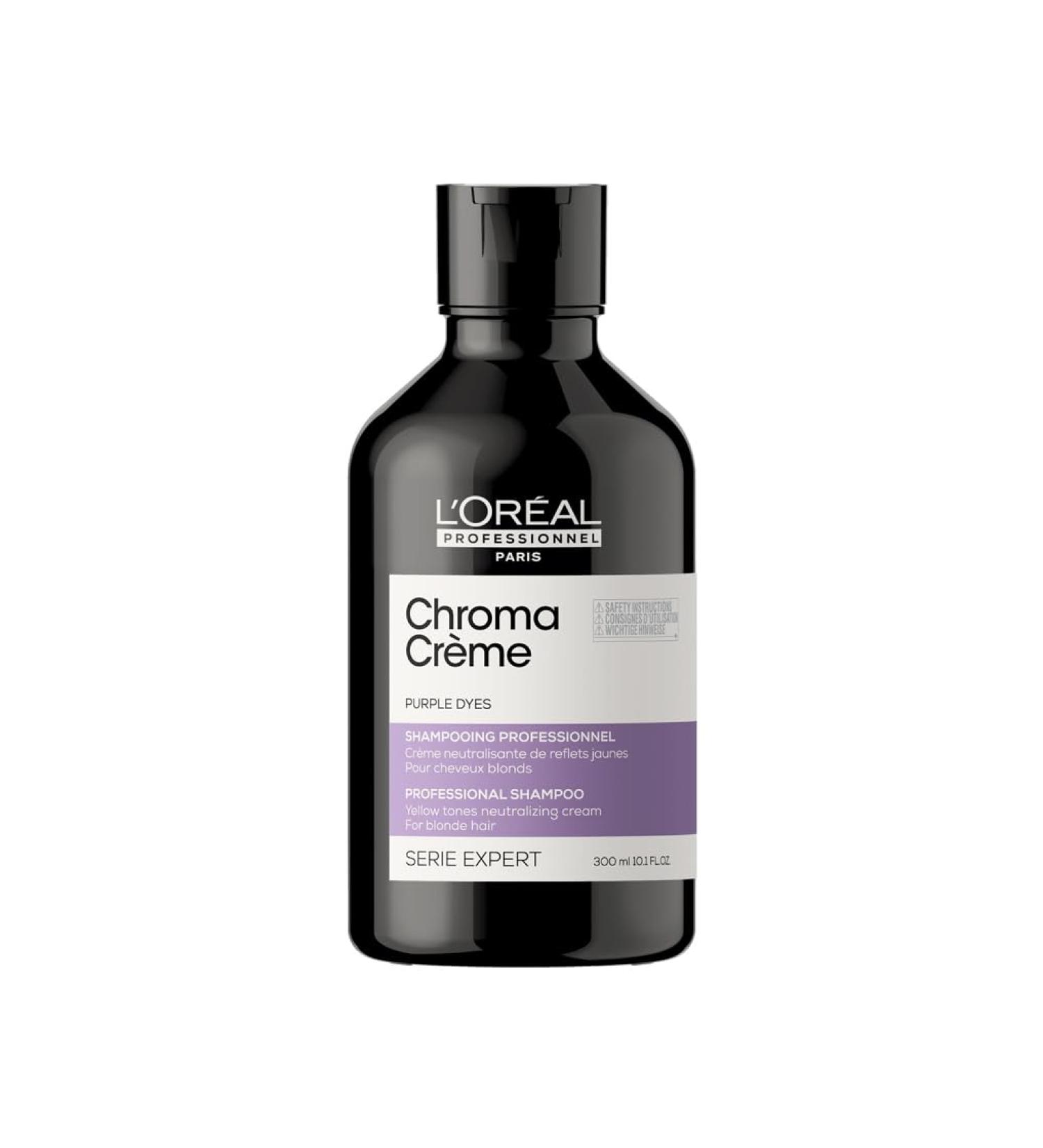 L'Or al Professionnel | Neutralizing Shampoo for Blonde to Platinum Blonde Hair Anti-Yellow Tones Care Formula Chroma Cr me Violet Serie Expert - Buy Online on GoSupps.com