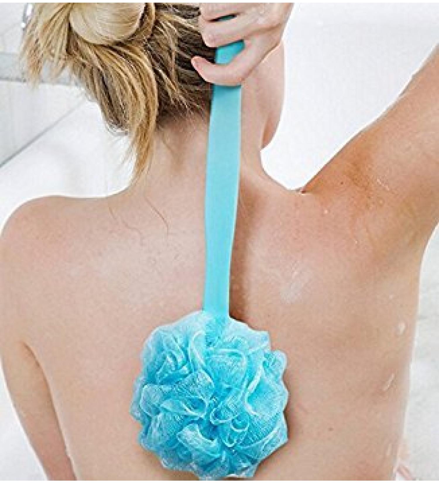 Veewon Bath Brushes - Long Handle Back Scrubber & Shower Body Brush (Blue) | Best for Exfoliation & Relaxation - Buy Online on GoSupps.com