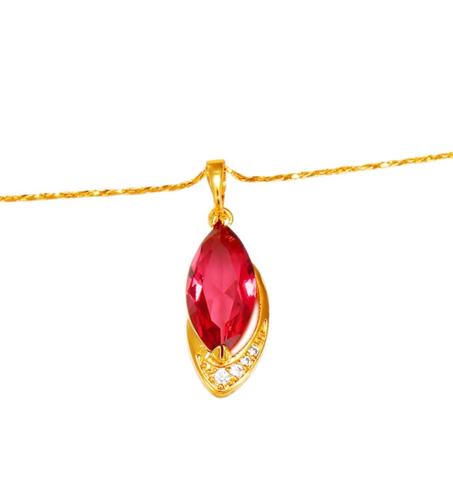 Abaodam Non Tarnish Necklace red necklace red pendant necklace necklace Beautiful Necklace set wedding decorate Ladies - Buy Online on GoSupps.com