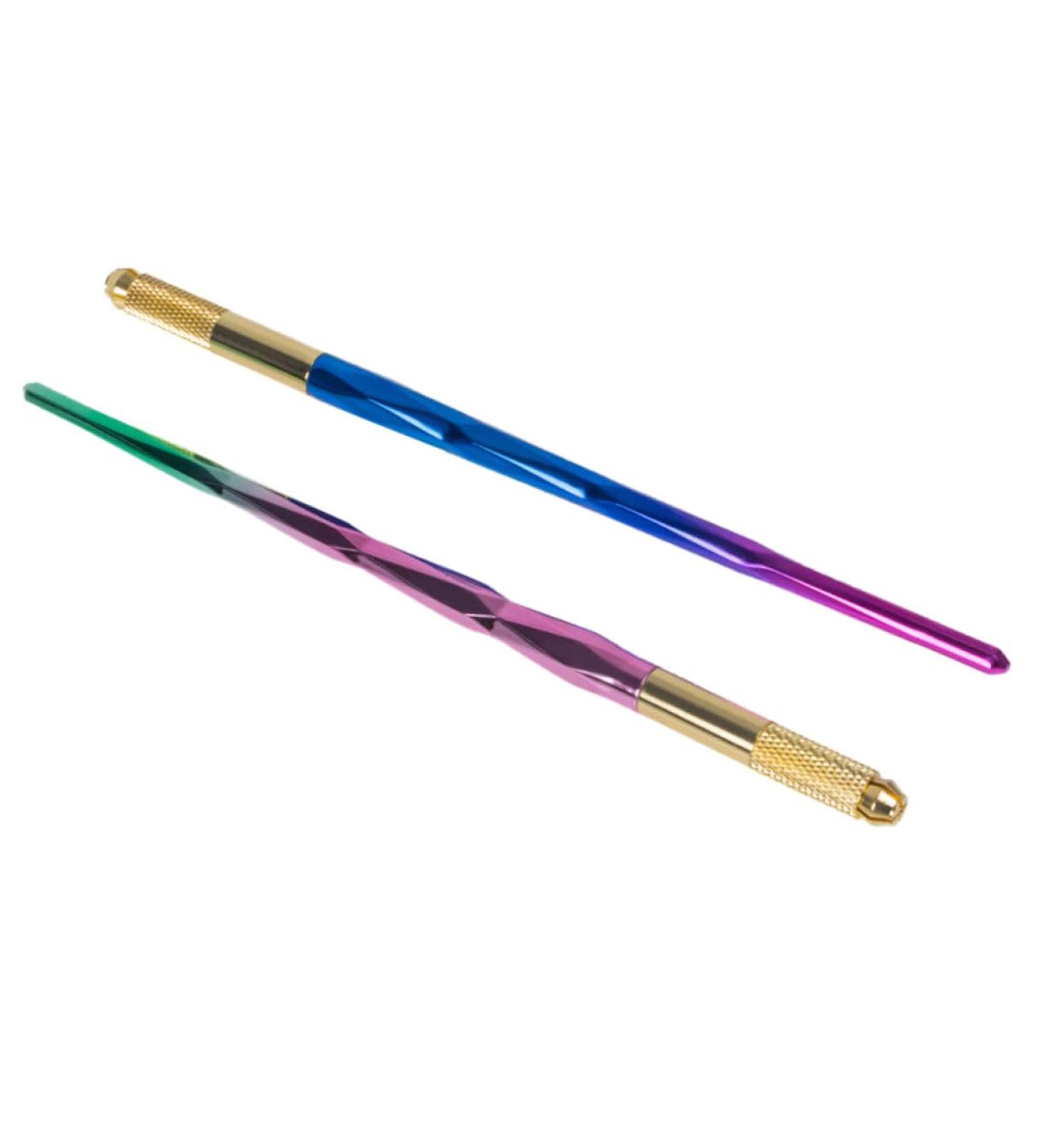 MUSISALY 2pcs Colorful Embroidery Pen Microblading Pen Liquid Eyebrow Pen Microblading Marker Pen Alloy - Buy Online on GoSupps.com