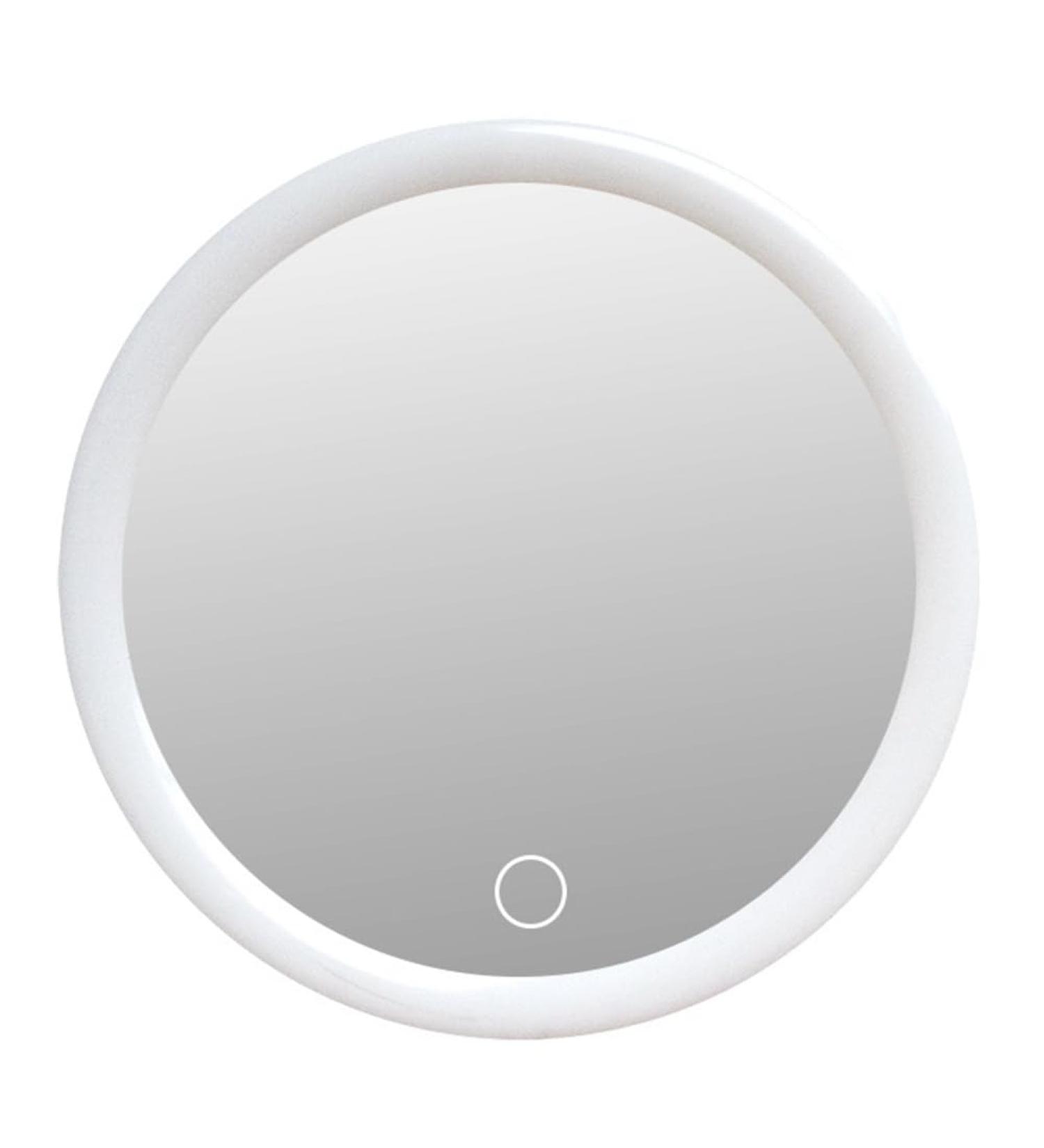 SOFORFREEM 1 Piece 10X Magnifying Mirror with Light Makeup Mirror with Lights Compact LED Magnified Mirror White ABS for Bathroom Bedroom Hotel - Buy Online on GoSupps.com