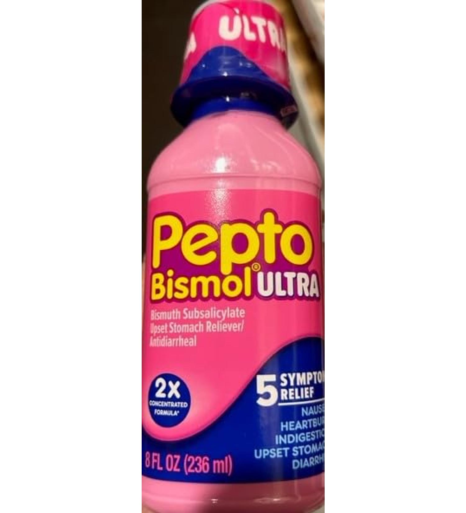 Pepto Bismol Upset Stomach Reliever/Antidiarrheal Max Strength 8 oz (Pack of 6) - Buy Online on GoSupps.com