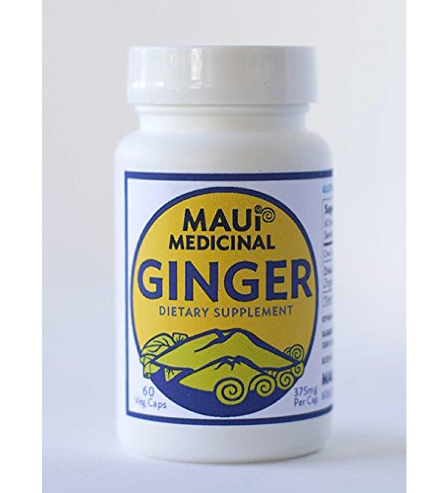 Maui Medicinal Herbs Ginger 60 Vcaps - 375 mg per Capsules Grown organically in Hawaii USA - Buy Online on GoSupps.com