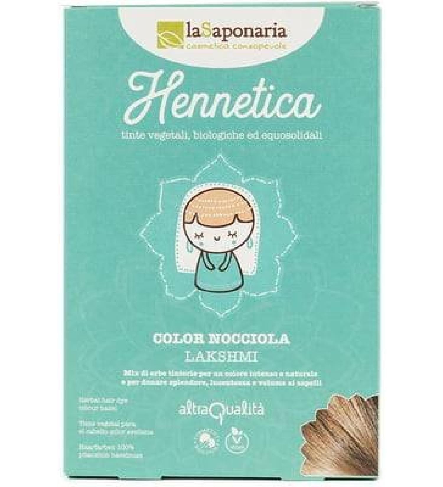 La saponaria - plant hair color "Lakshmi" hazelnut - gives shine - ensures more abundance - without sodium pikramate - 100% vegan organic & fair trade