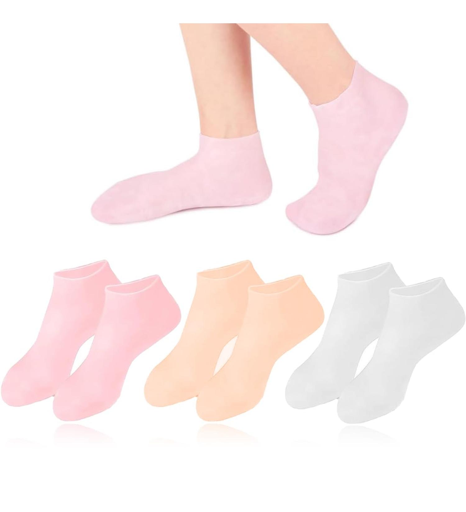 NHPY Silicone Socks for Women - 3 Pairs Anti-Slip Aloe Moisture Socks for Dry Cracked Feet - Buy Online on GoSupps.com