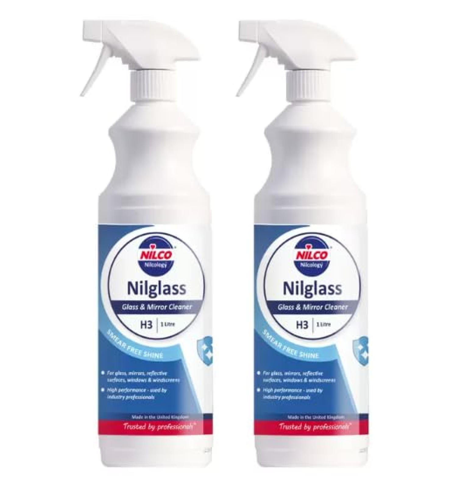 Nilco Nilglass Glass & Mirror Cleaner 2 x 1L - Buy Online on GoSupps.com
