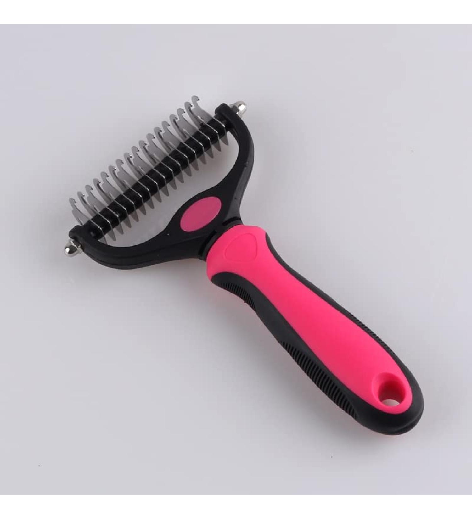 Pet Room Dog Dematting Comb Grooming Tool Kit Deshedding Comb Undercoat Rake to Remove Loose Knots Mats Tangles Hairs Fits for Pets Dogs Cats Horses and Rabbits (Large Pink) L Pink