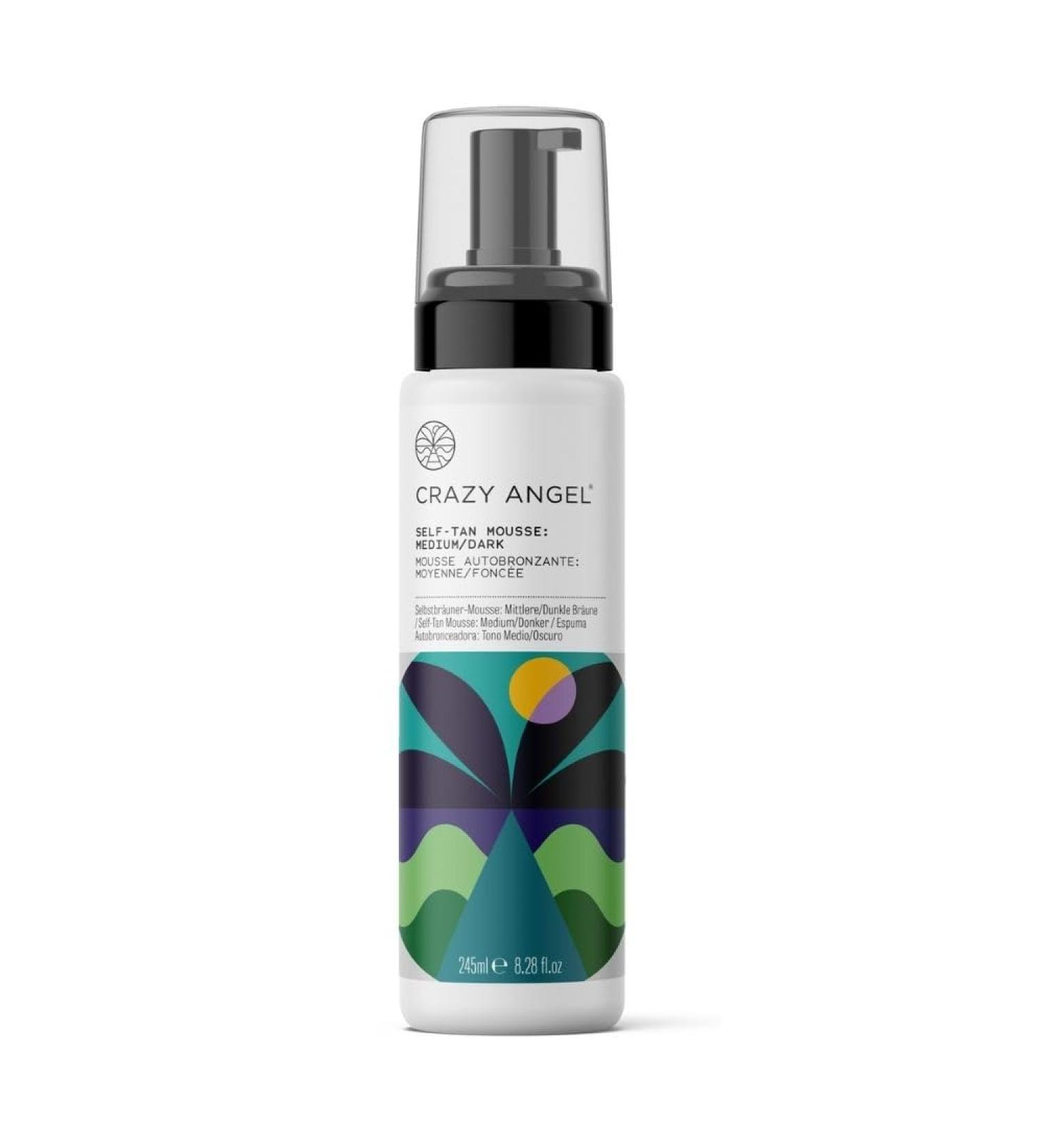 Crazy Angel Vegan Self-Tan Mousse (Medium/Dark Tan). Made in UK. 245ml. - Buy Online on GoSupps.com