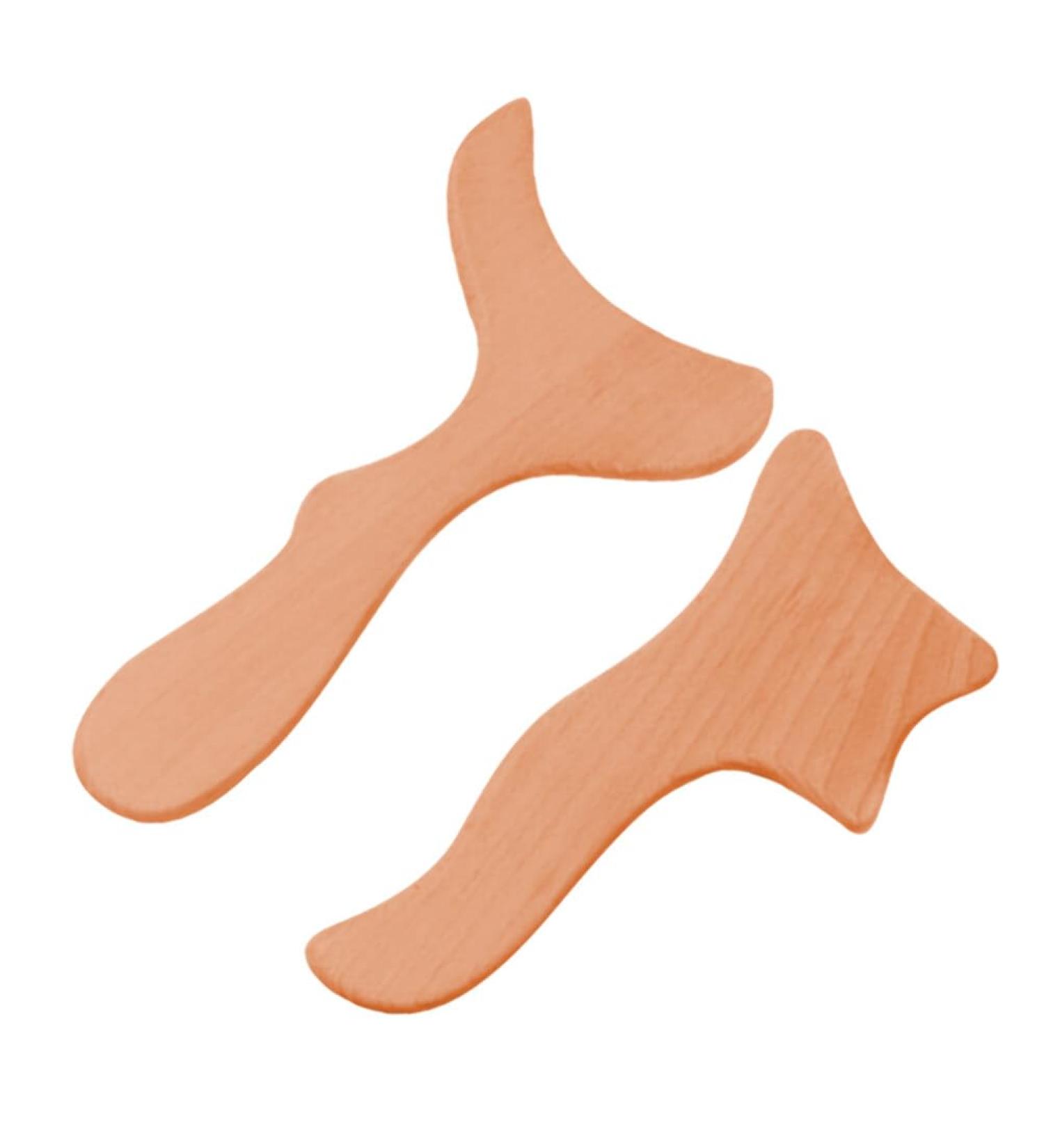 Lurrose 2 pieces massage Shable Face shame Face massage tool Universal tool Body massage tools Face spatula Face massage device Holz-Gua-Sha board