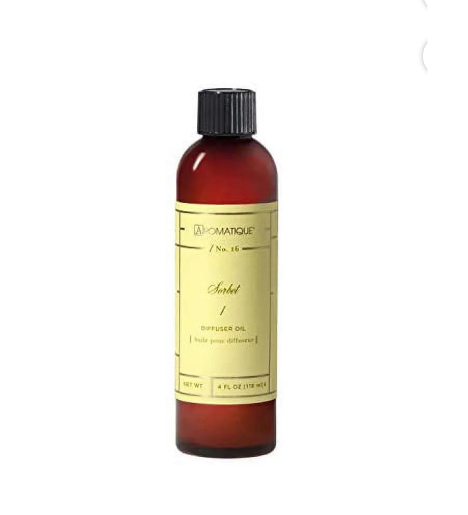 Aromatique Sorbet Clean Lemon Lime Rose 4 oz Diffuser Oil Refill Aromatherapy Fragrance for Home and Office (1 Sorbet) Sorbet 4 Fl Oz (Pack of 1)
