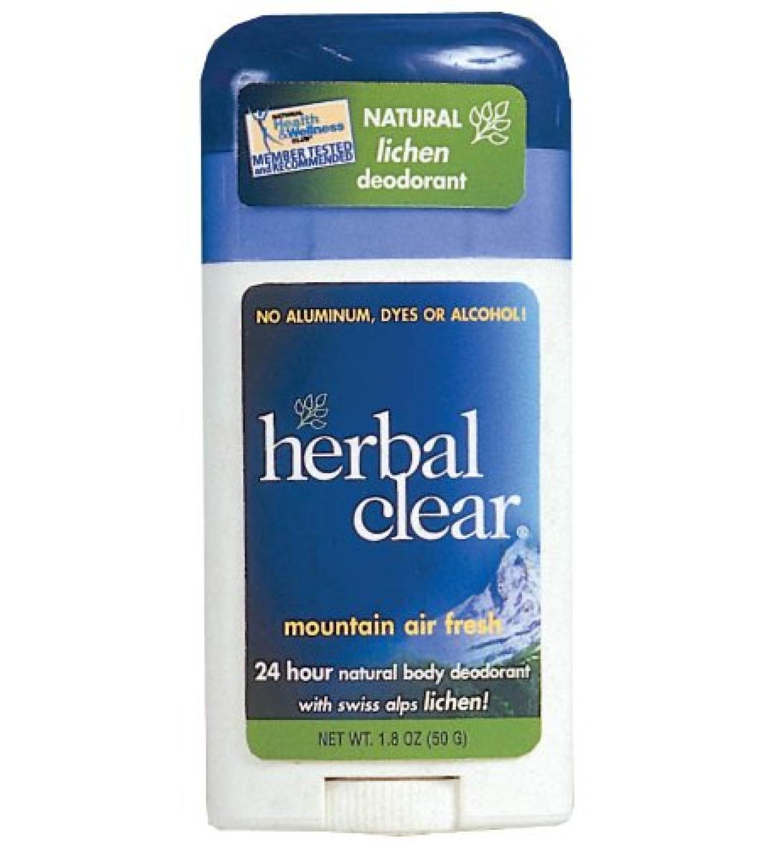Herbal Clear Mountain Air Fresh Deodorant Stick, Swiss Alps Lichen, 1.8 Ounce (Pack of 3)