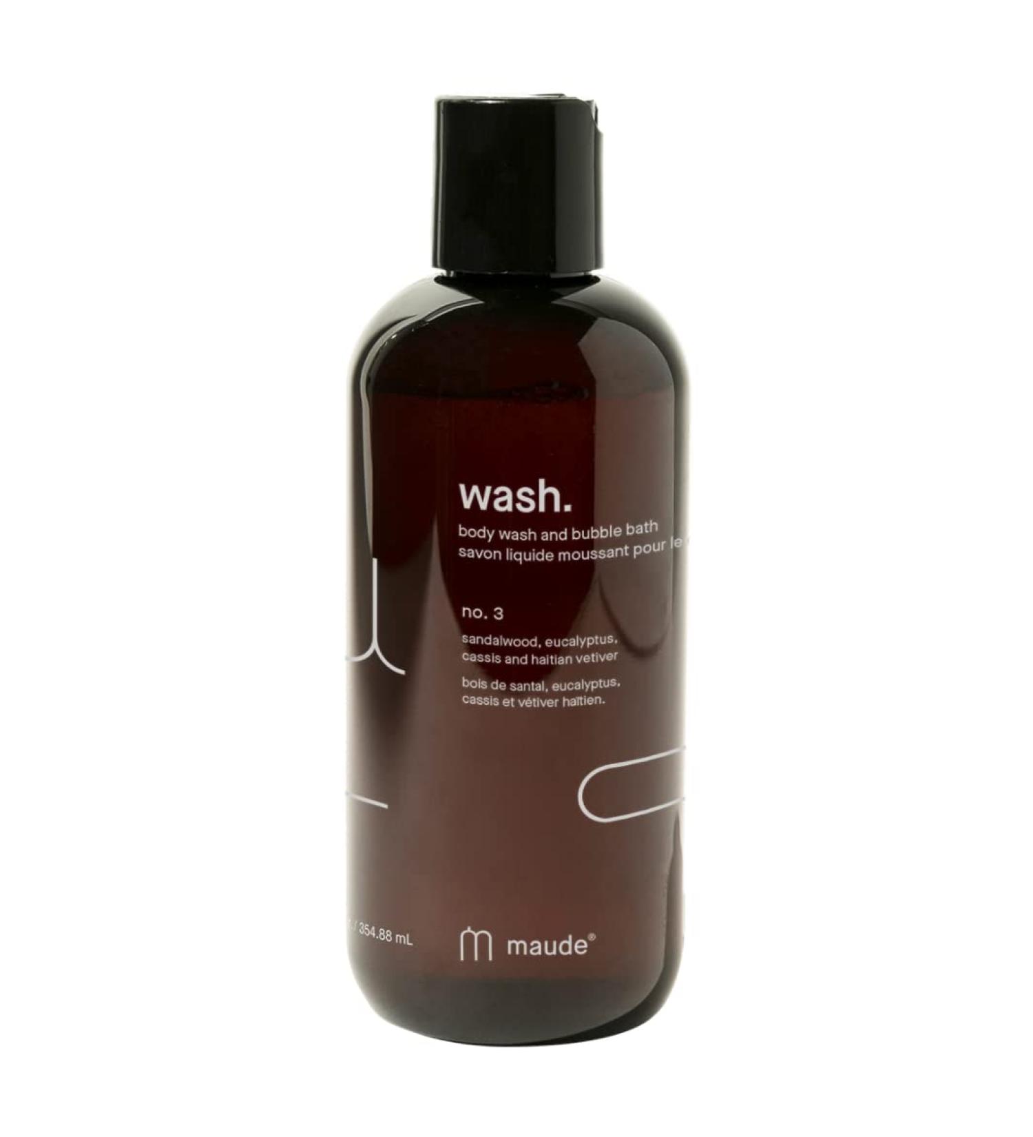 MAUDE pH Balanced Body Wash + Bubble Bath No. 3 - Gentle Body Wash & Bubble Bath Soap - Omega 3  6  0 + Vitamin B3  B5  C  and E (12 oz)