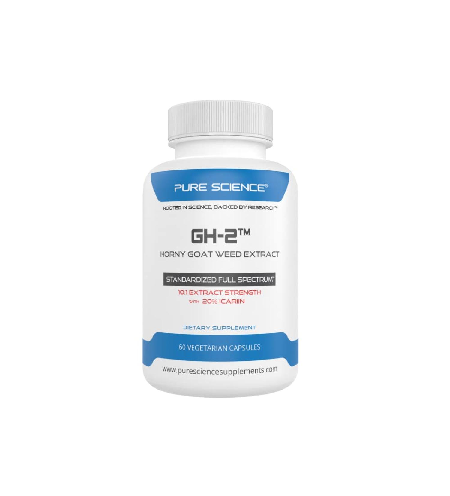 Pure Science GH-2 Horny Goat Weed Extract 20% Icariins - 50 Capsules - Buy Online on GoSupps.com
