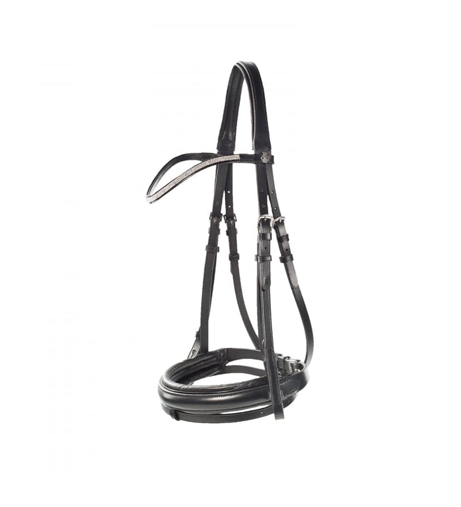 HORZE Lester Dressage Snaffle Bridle with Reins - Black Horse | Quality Equestrian Gear - Buy Online on GoSupps.com