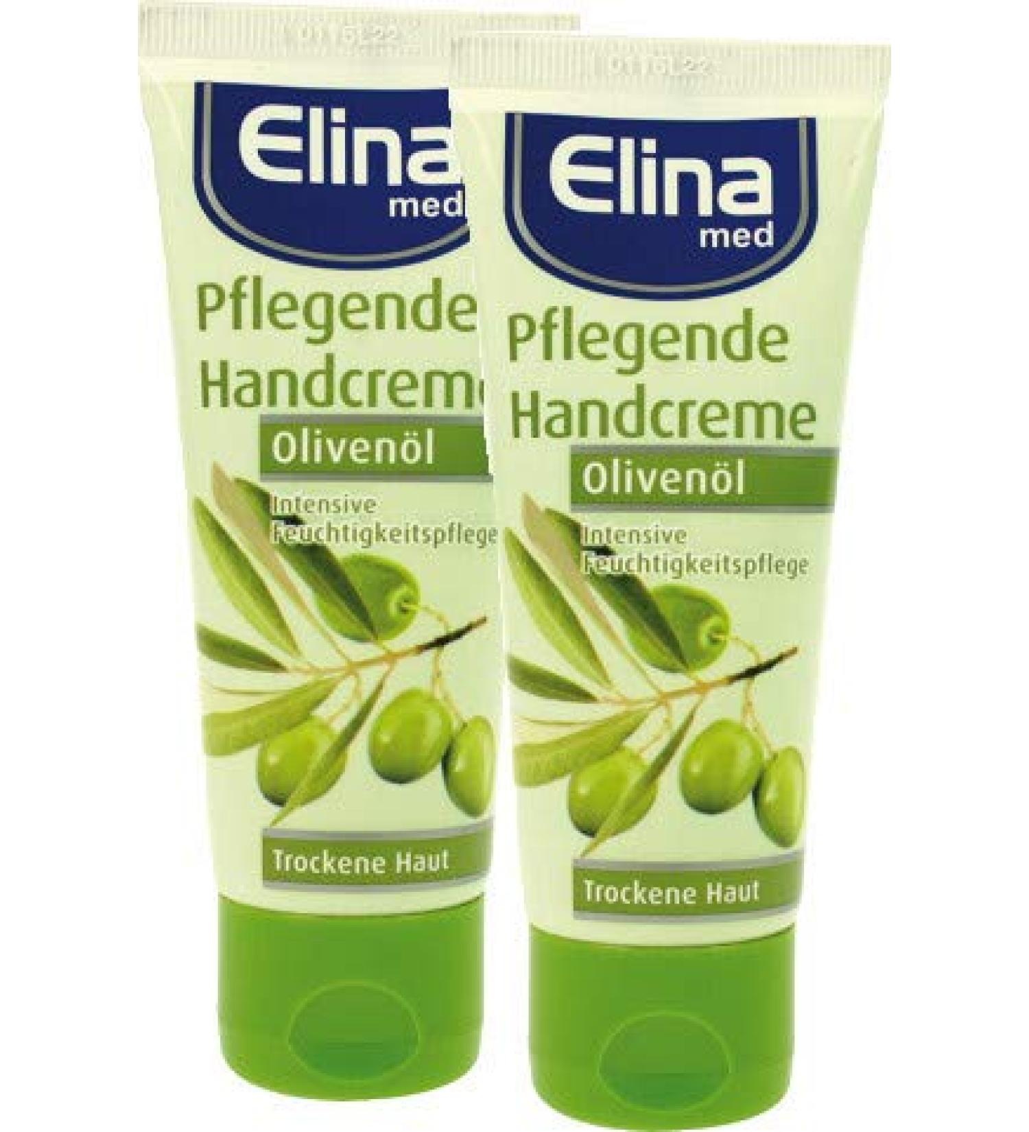 Elina Olive Hand Cream with Olive Oil 75ml in Tube Pack of 2