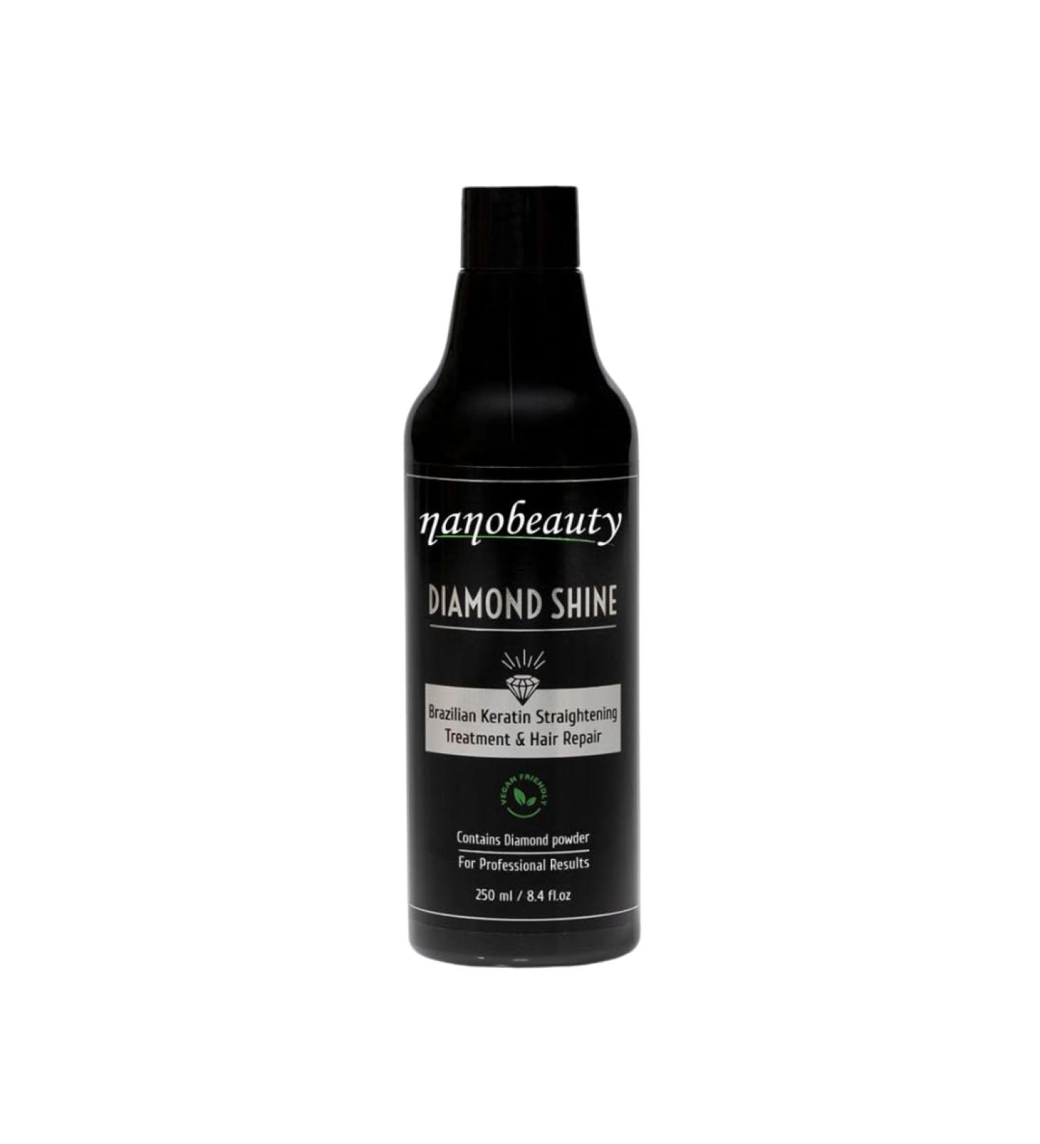 Nanobeauty Brazilian straight Diamond Shine hair smoothing treatment 250ml bottle only