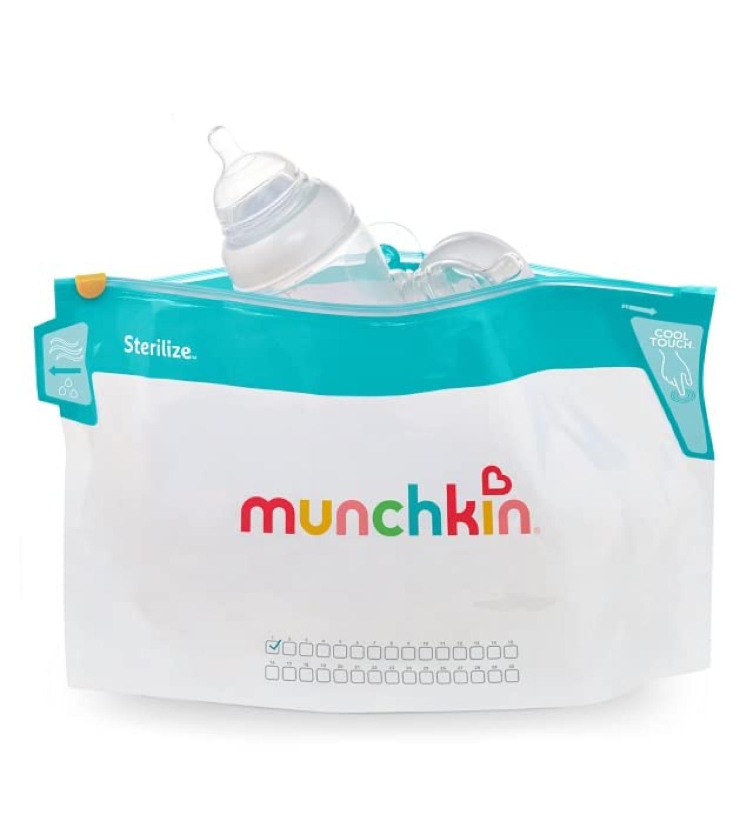 Munchkin Baby Bottle Sterilizer Bag - Travel-Friendly and Convenient (1 Bag) - Buy Online on GoSupps.com