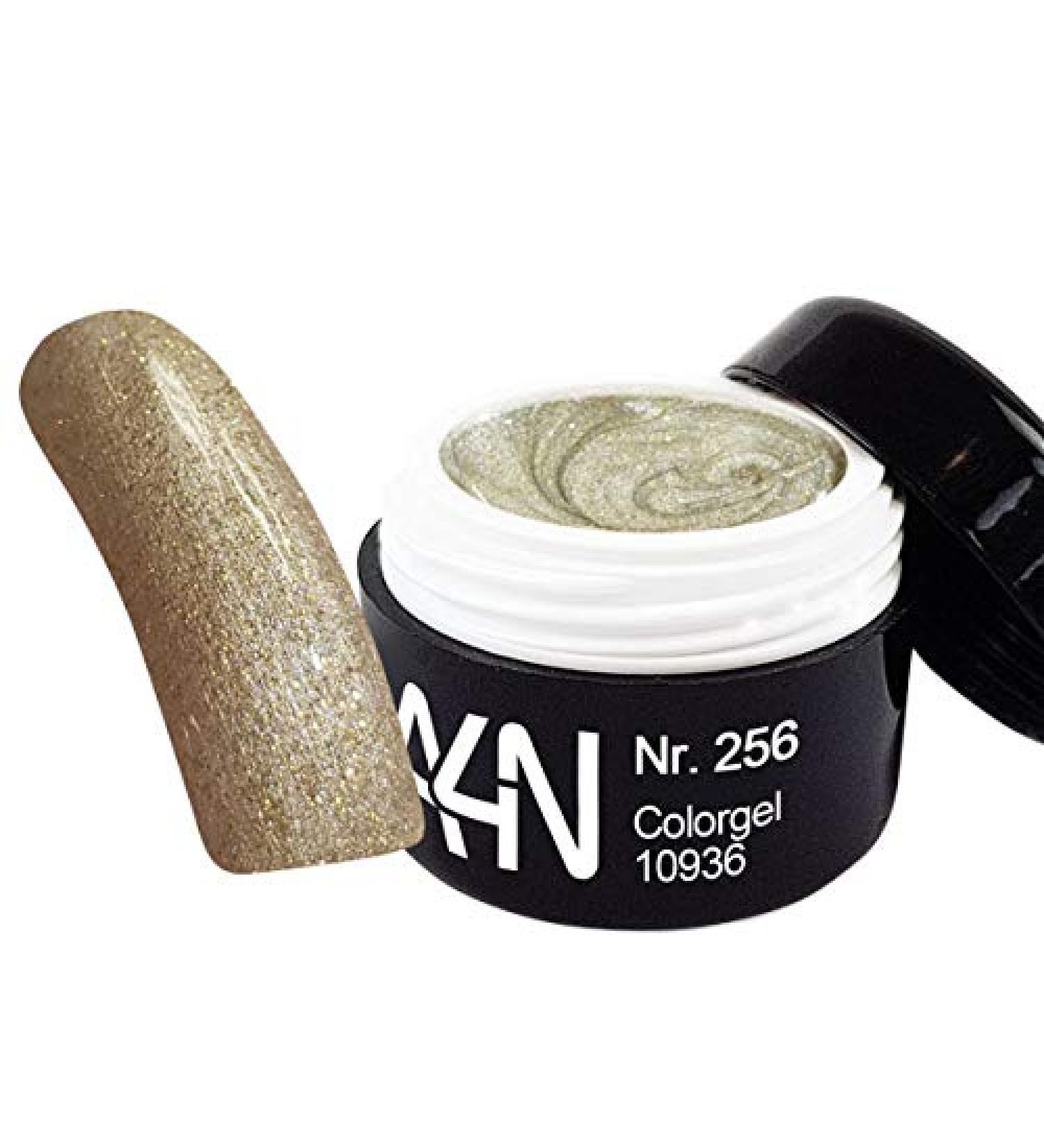 UV-LED Colorgel Deluxe Glimmer 5ml No. 256 color gel with glitter suitable for painting French or full cover.