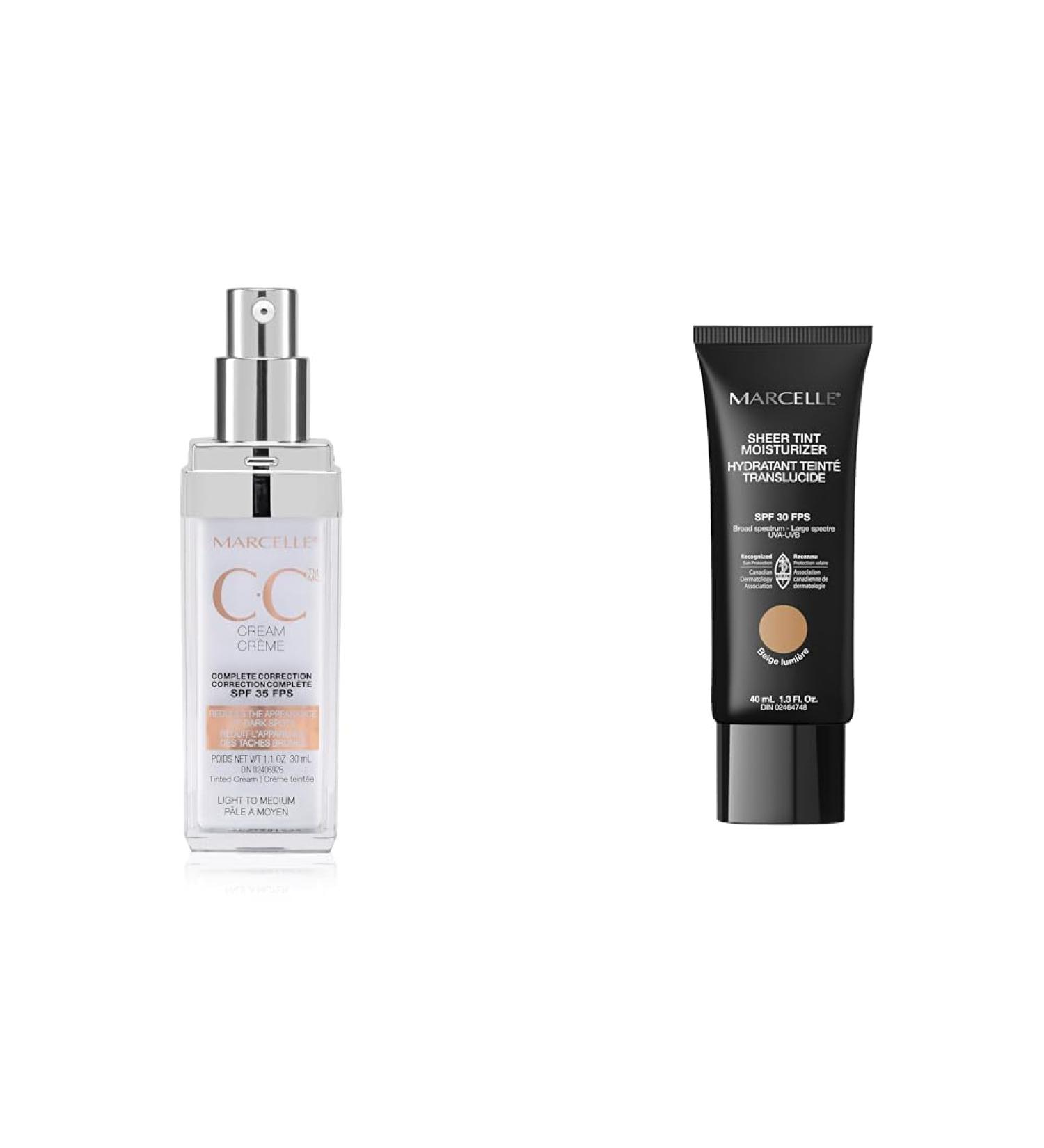 Marcelle CC Cream SPF 35 Light to Medium Complete Correction Tinted Moisturizer Non-Comedogenic & Sheer Tint Moisturizer SPF 30 Beige Lumi re with Hyaluronic Acid and Aloe - Buy Online on GoSupps.com