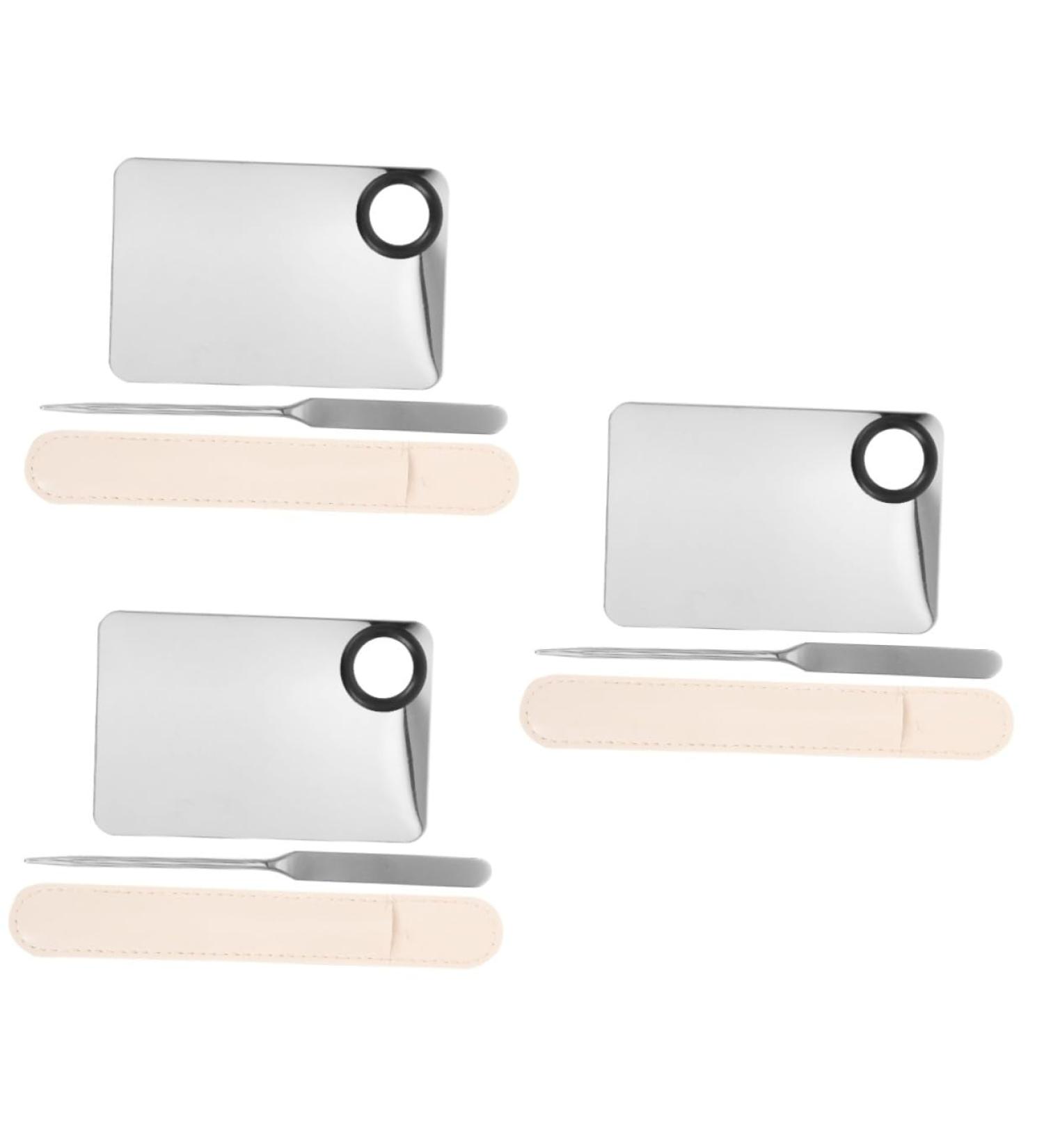 FRCOLOR 3 Sets Liquid Foundation Palette - Stainless Steel Makeup Spatula Tools for Mixing & Application | Korean Beauty - Buy Online on GoSupps.com