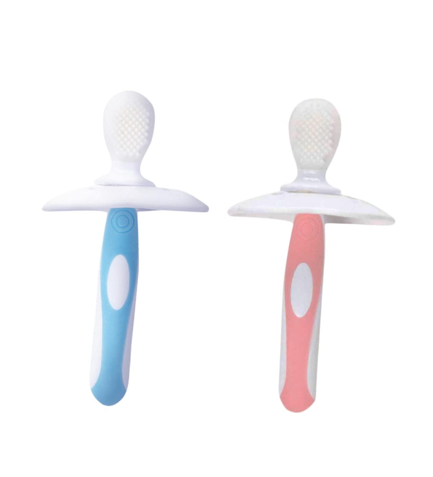 Goohochy Silicone Infant Training Toothbrush with Lid - Safe & Soft Children's Toothbrush for Effective Oral Care - Buy Online on GoSupps.com