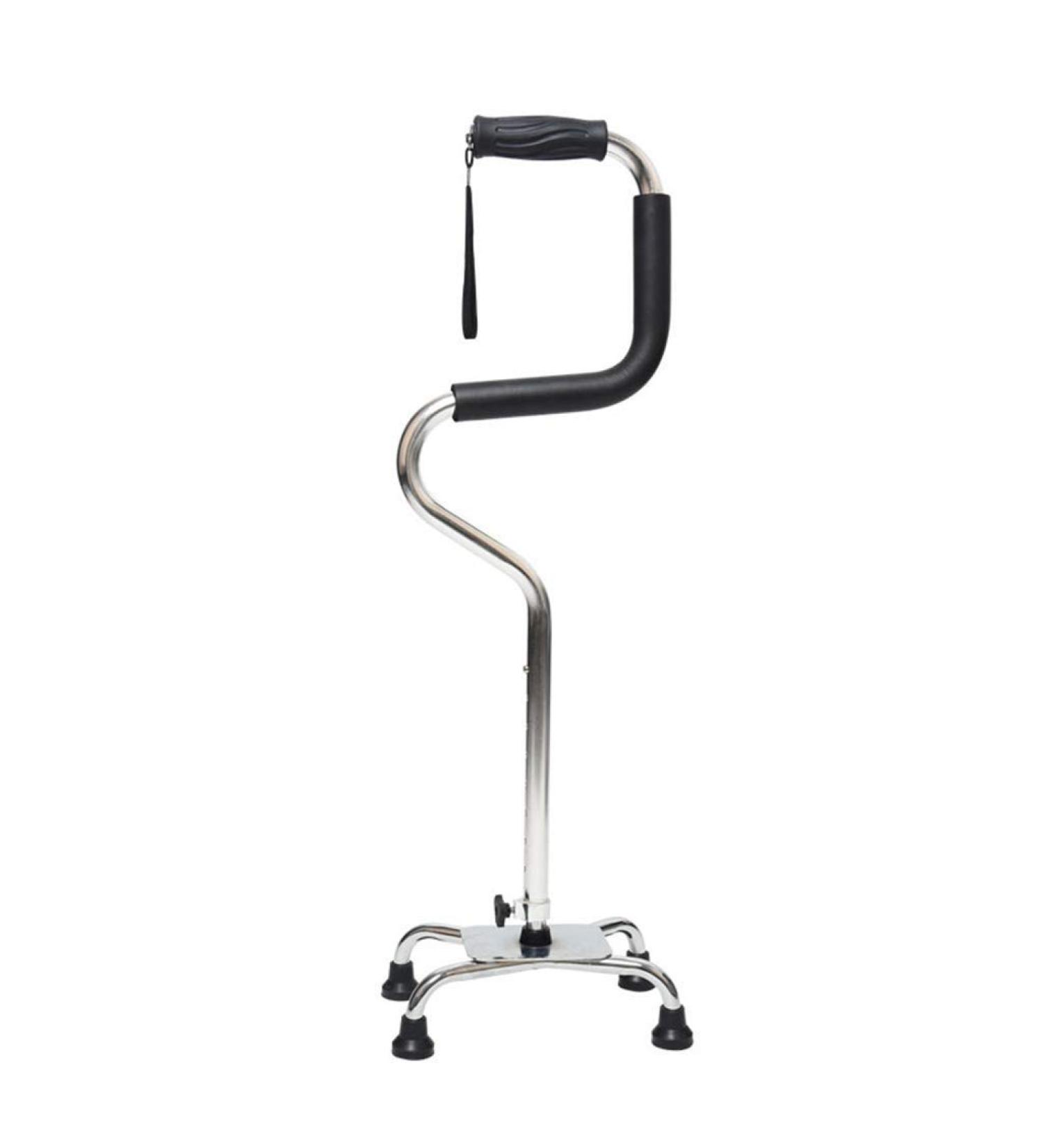 Adults Crutches Quad Base Cane Sit to Stand Walker Lightweight Sturdy Mobility Adjustable Walking Cane 4 Foot Base TPR Handles Seniors & Handicap (Color : Silver) - Buy Online on GoSupps.com