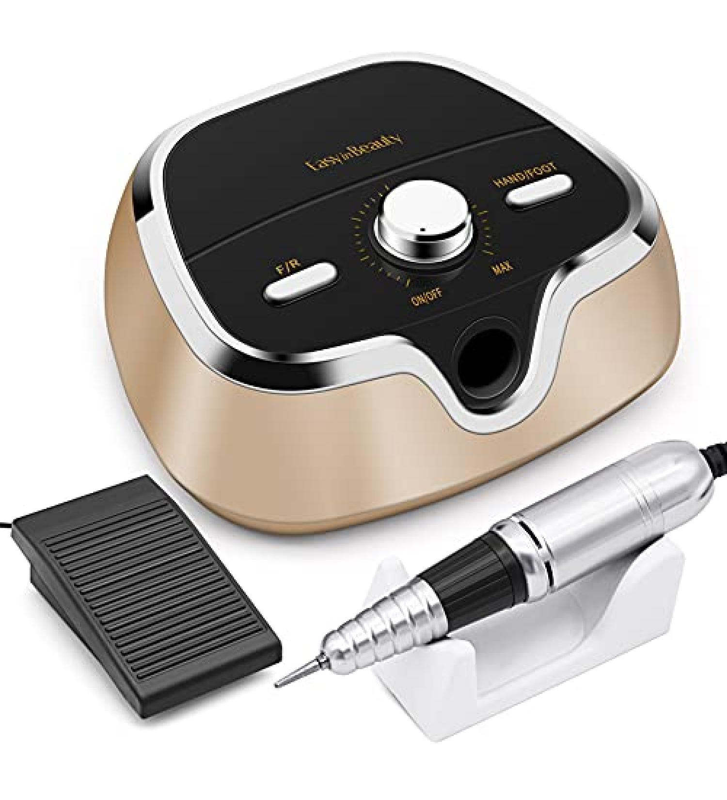 EZBeauty Pro Nail Drill Set 35000 RPM Electric Machine for Acrylic Nails - Efile Kit with 6 Bits, 30 Sanding Bands - Salon & Home Manicure Tools - Buy Online on GoSupps.com