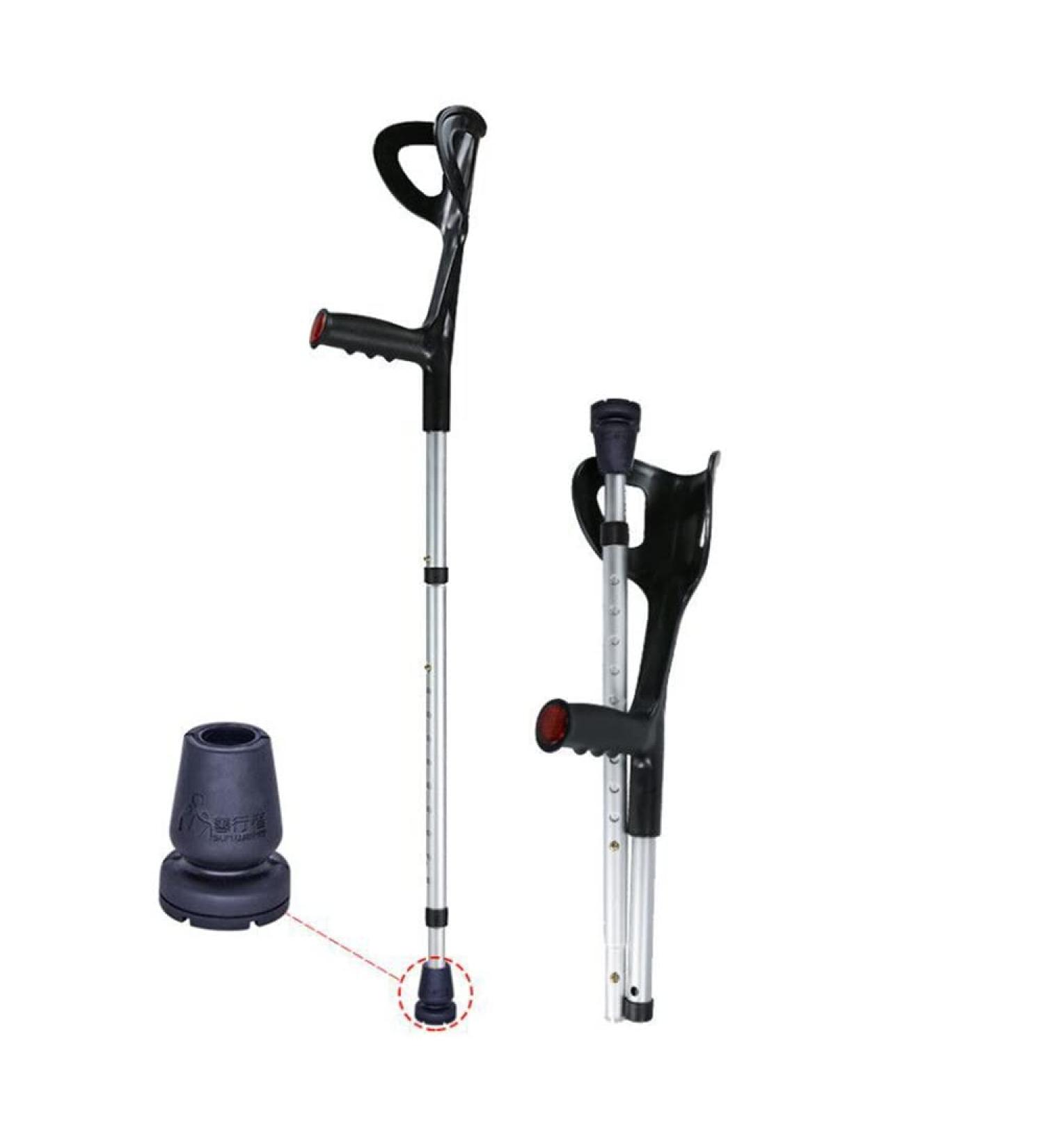 10 Stops Height Adjustable Forearm Crutches Non-Slip Walking Crutches for Adults Support After Injury Or Surgery Supports Up to 130kg/286lb (2 pcs) Journey - Buy Online on GoSupps.com