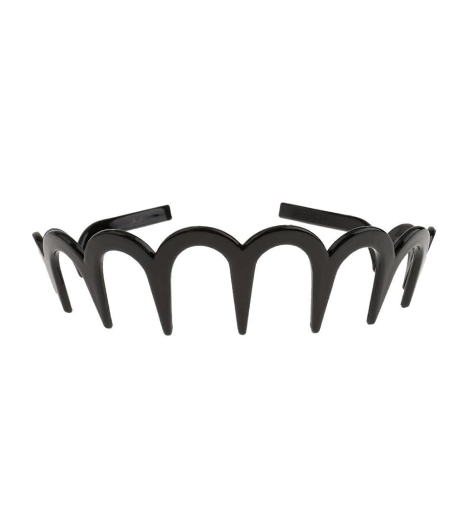 Men Wavy Metal Hairhoop Unisex Wavy Headband Black Spring Wavy Metal Hair Band with Long Teeth Hairhoop Sports Headband Headwear Accessories Black 1pc - Buy Online on GoSupps.com