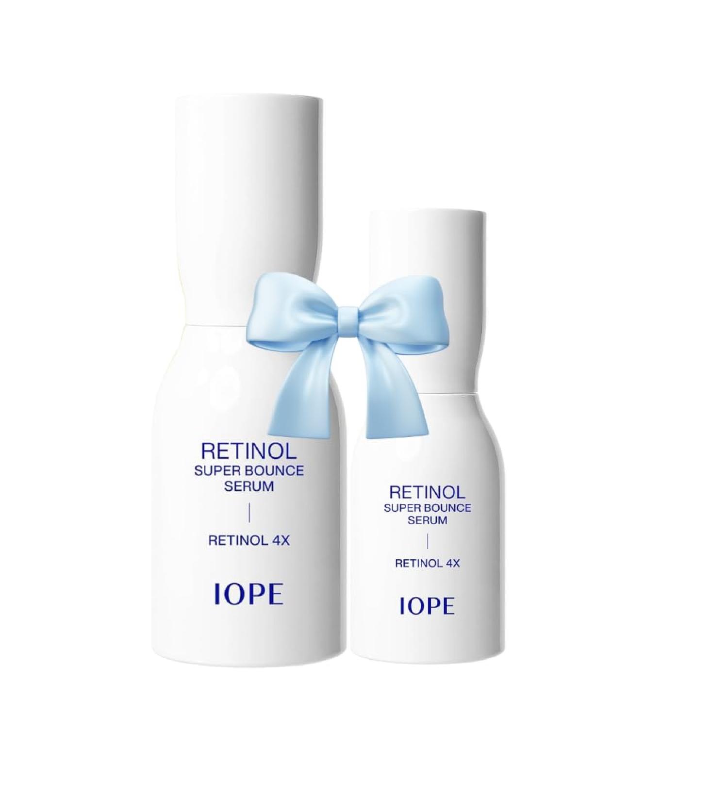 IOPE Retinol Super Bounce Serum Duo Bundle Korean Retinoid Anti-Aging Treatment for Fine Lines & Wrinkles Firming Rejuvenating Beginner-Friendly Daily Glow Serum Holiday Skincare Gift - Buy Online on GoSupps.com
